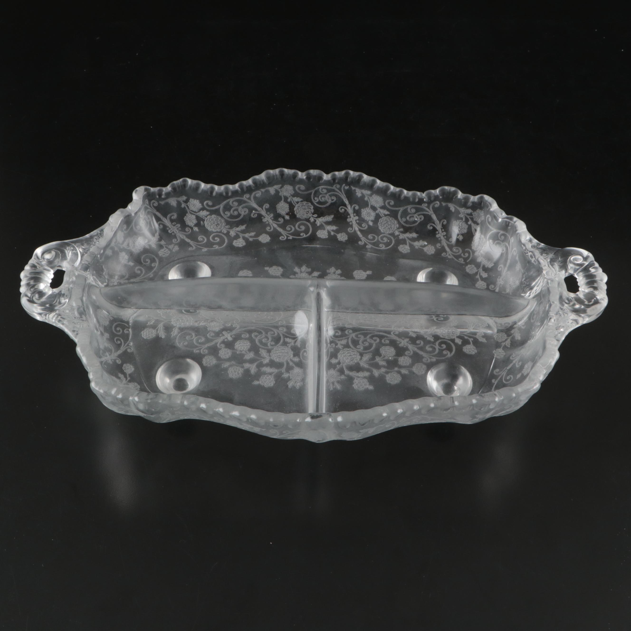 Glass Divided Dishes, Serving Trays, and Decorative Bowls
