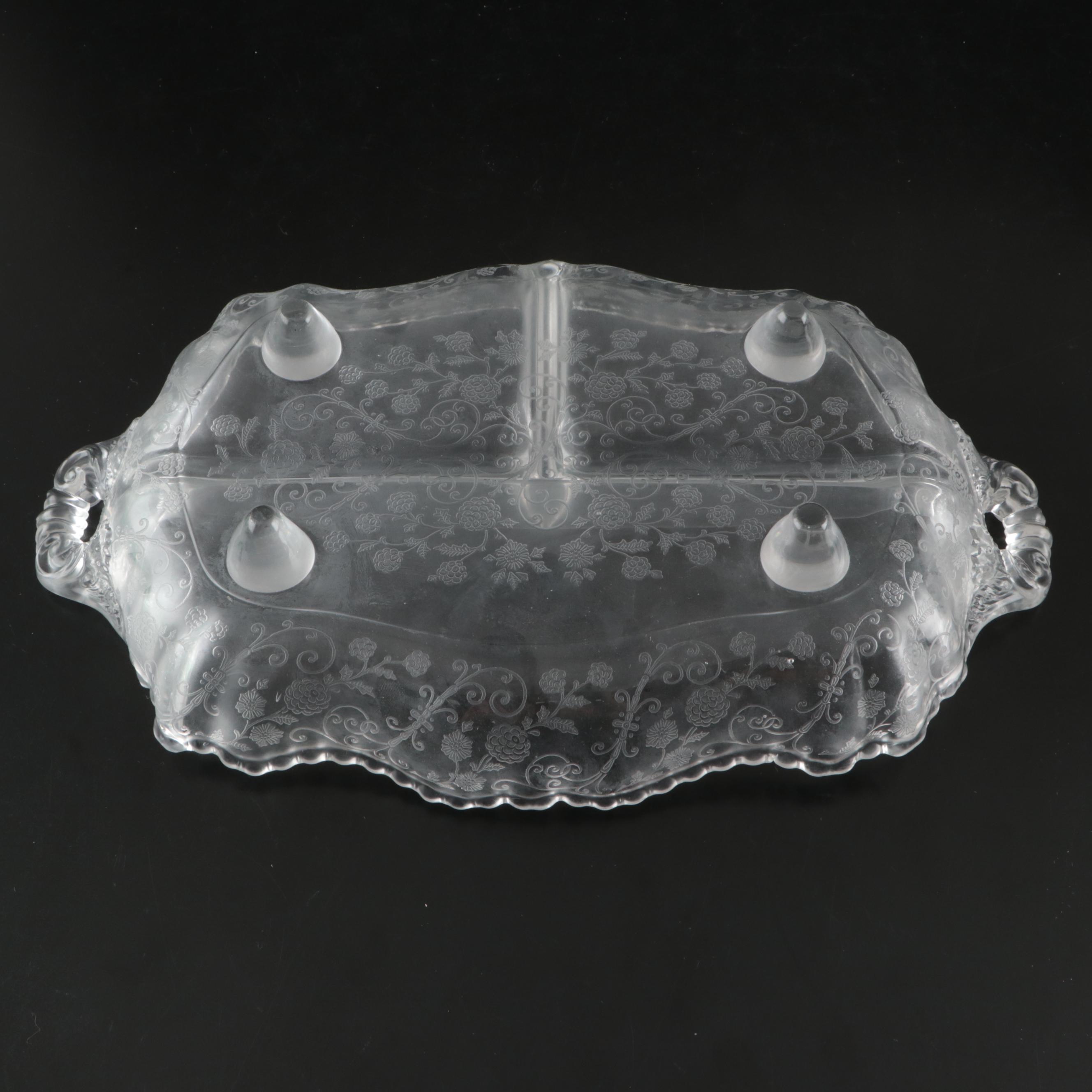 Glass Divided Dishes, Serving Trays, and Decorative Bowls
