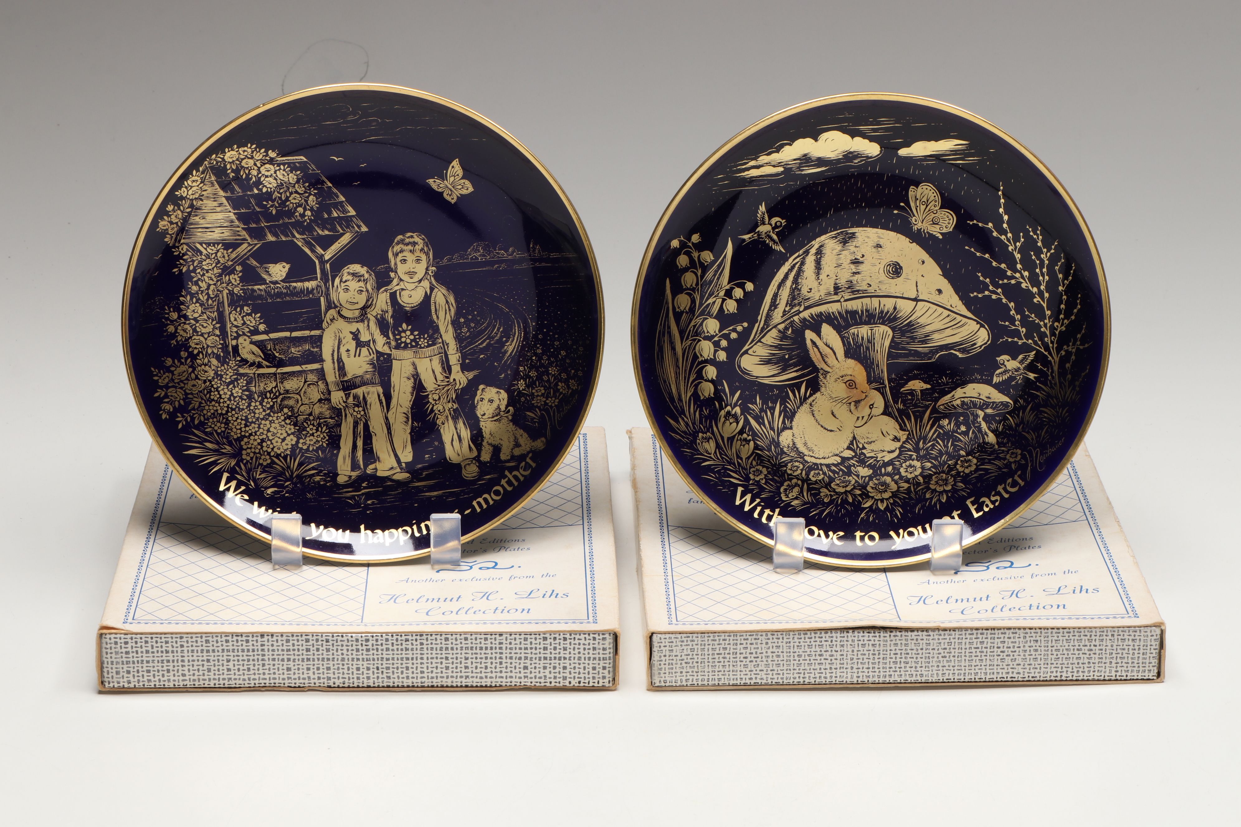 Wedgwood Sage Green "Mother" Plate with Blue and White Annual Collector's Plates