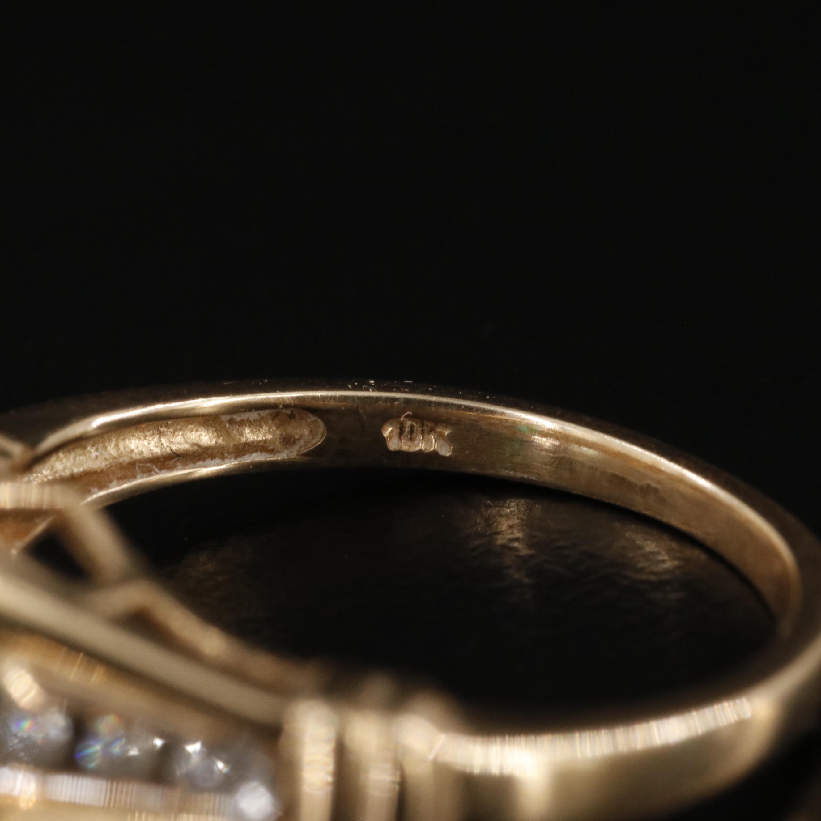 10K Emerald and Diamond Ring