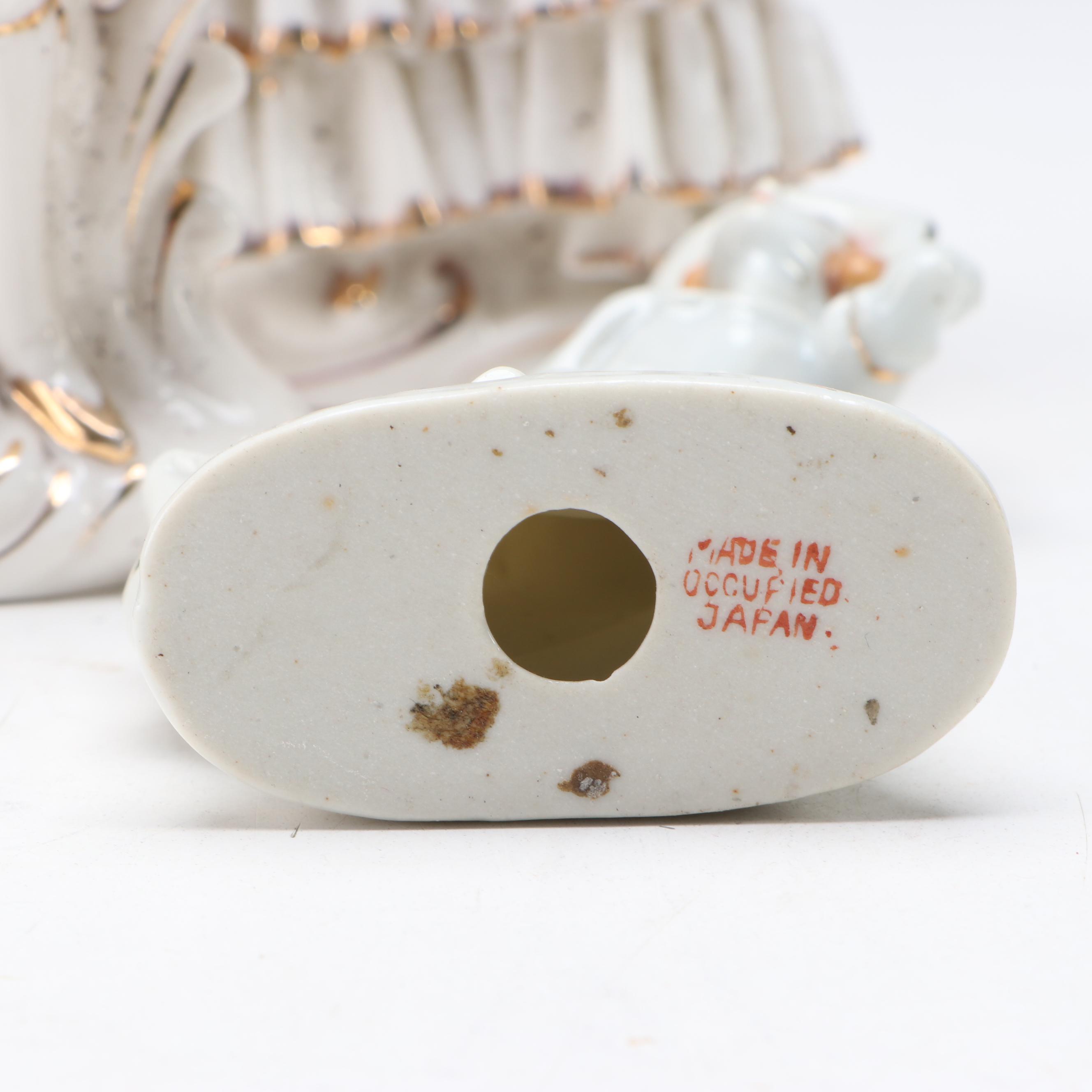 Japanese Export Porcelain Figurines and Demitasse Sets, Mid-20th Century