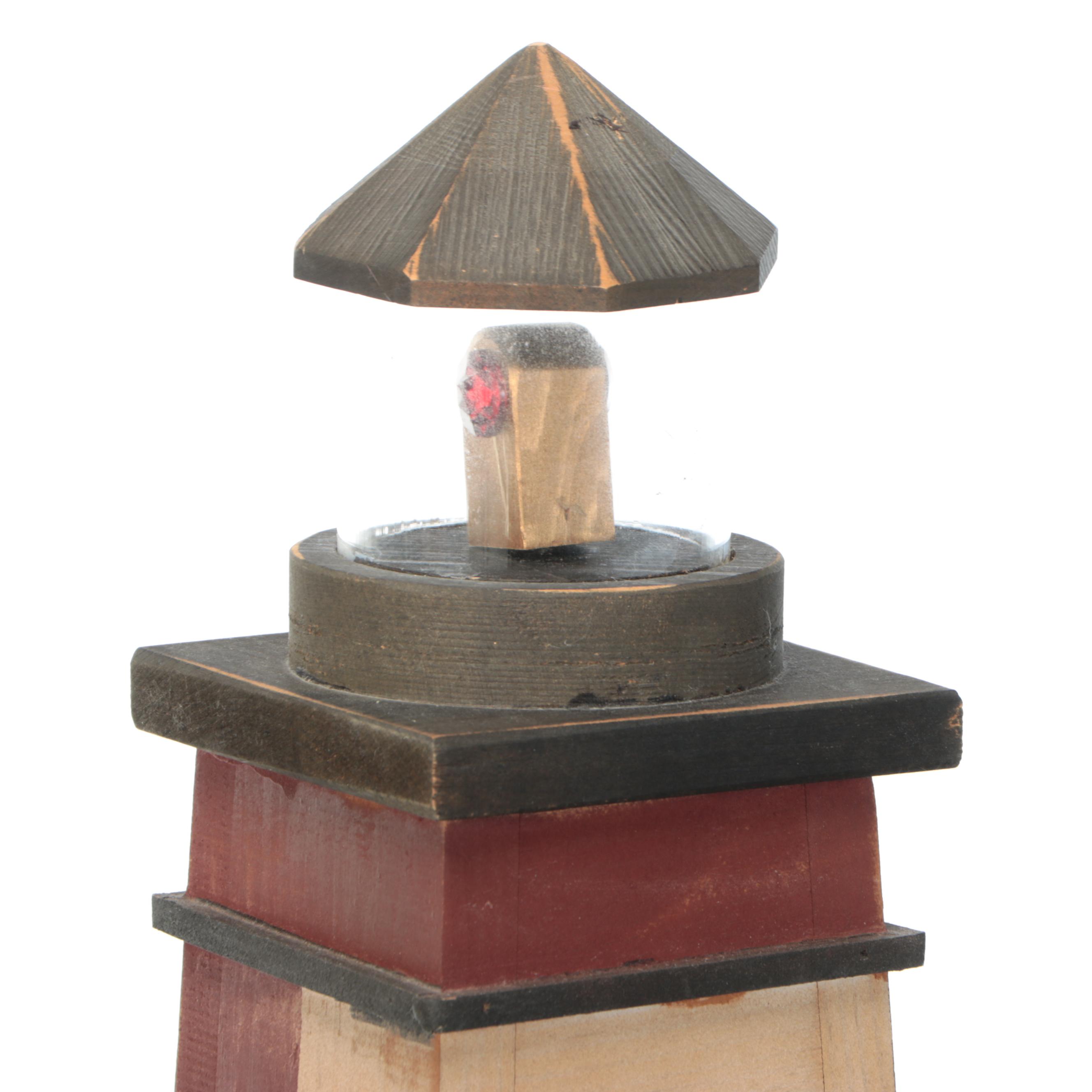 Folk Art Style Wooden Lighthouse Shelves