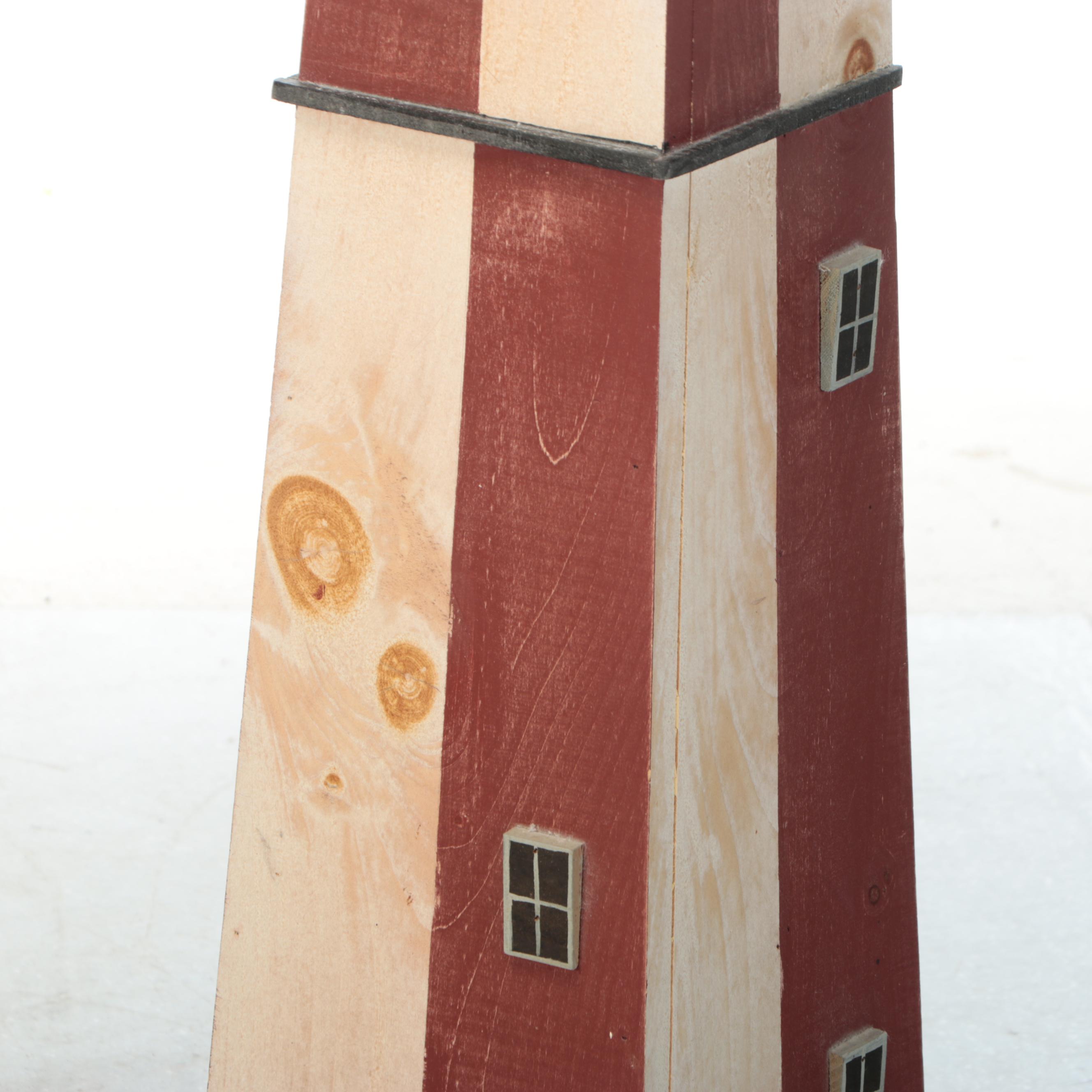 Folk Art Style Wooden Lighthouse Shelves