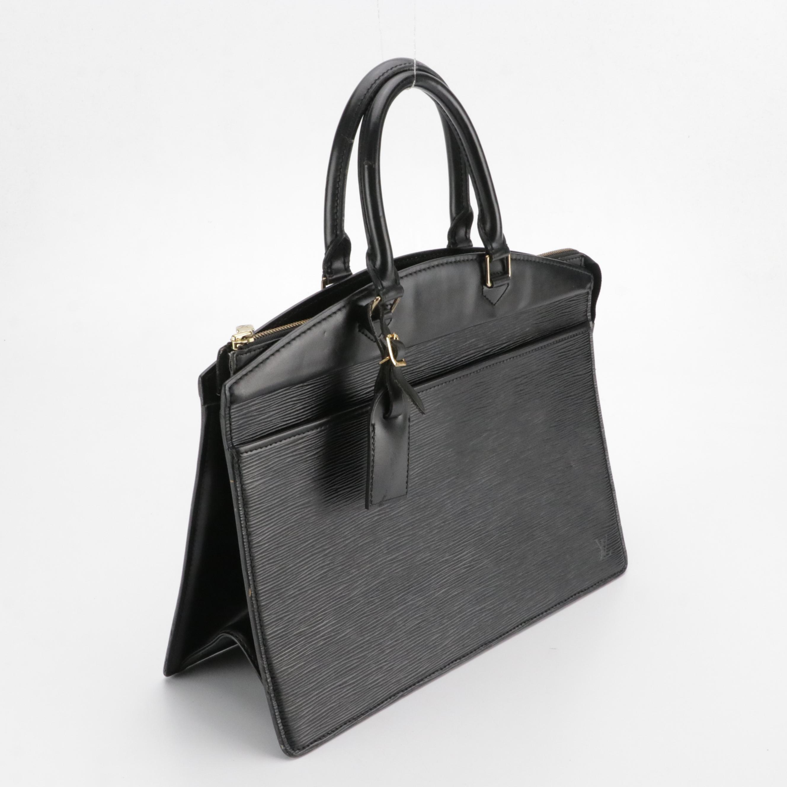 Louis Vuitton Riviera Handbag in Black Epi and Smooth Leather