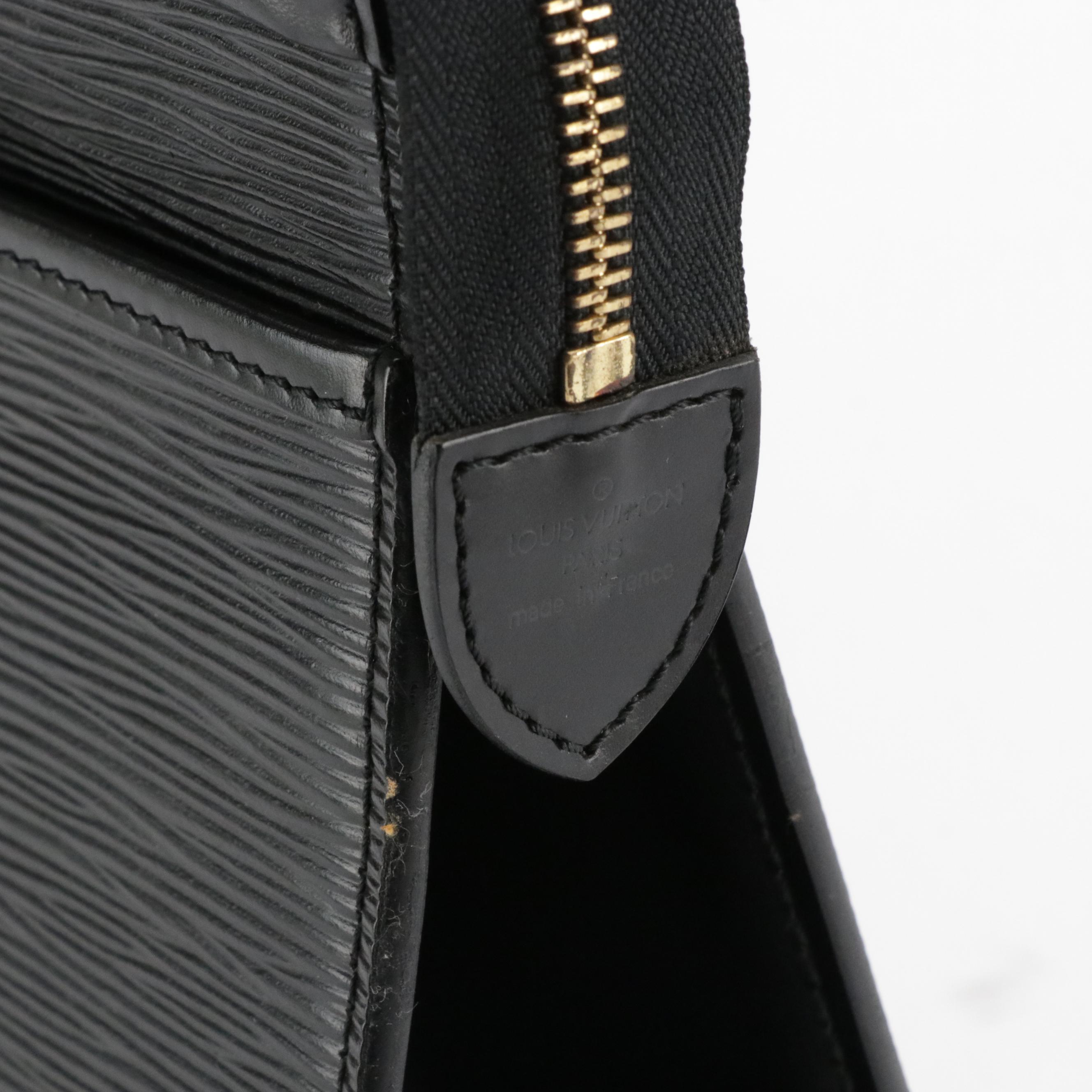 Louis Vuitton Riviera Handbag in Black Epi and Smooth Leather