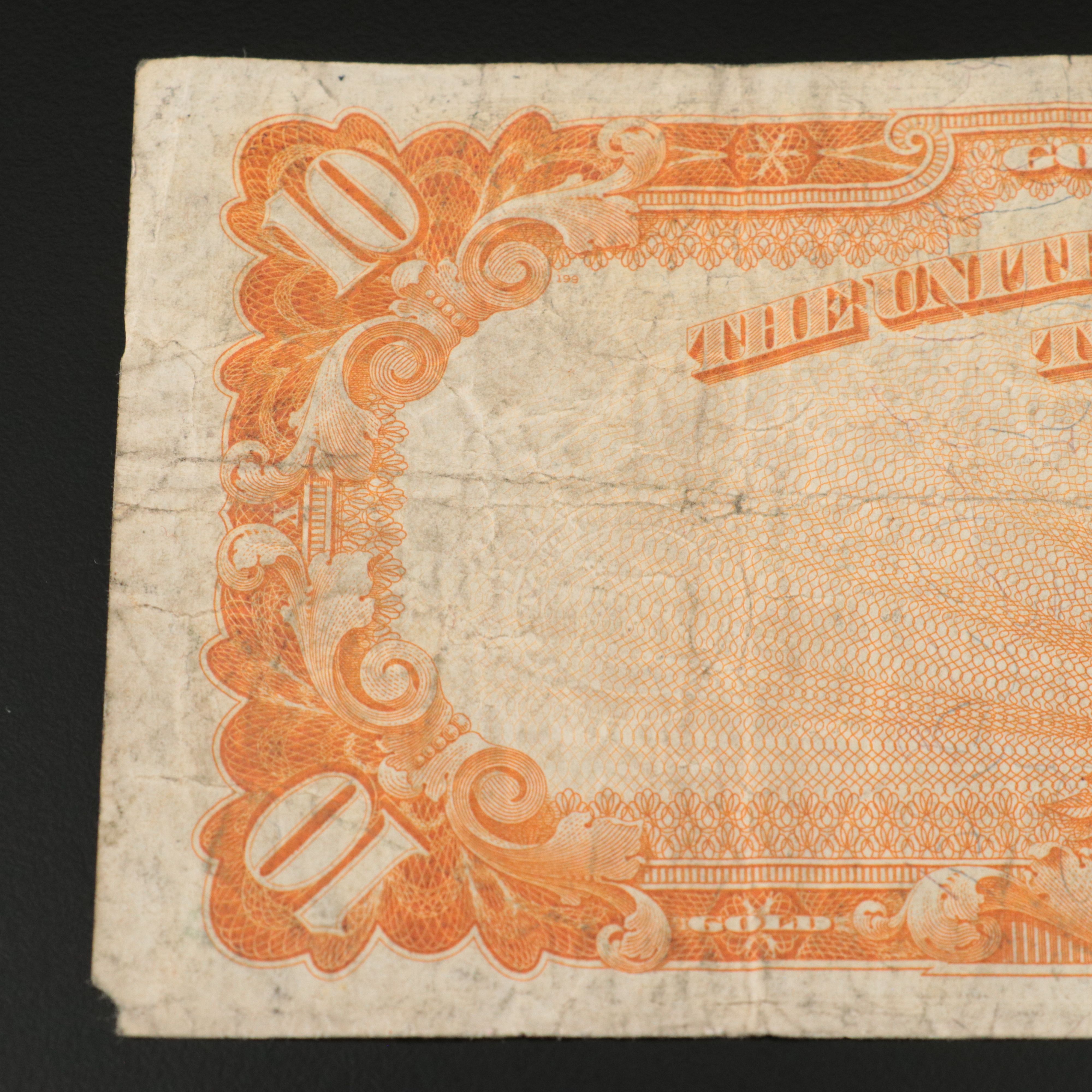 1922 $10 Large Size United States Gold Certificate