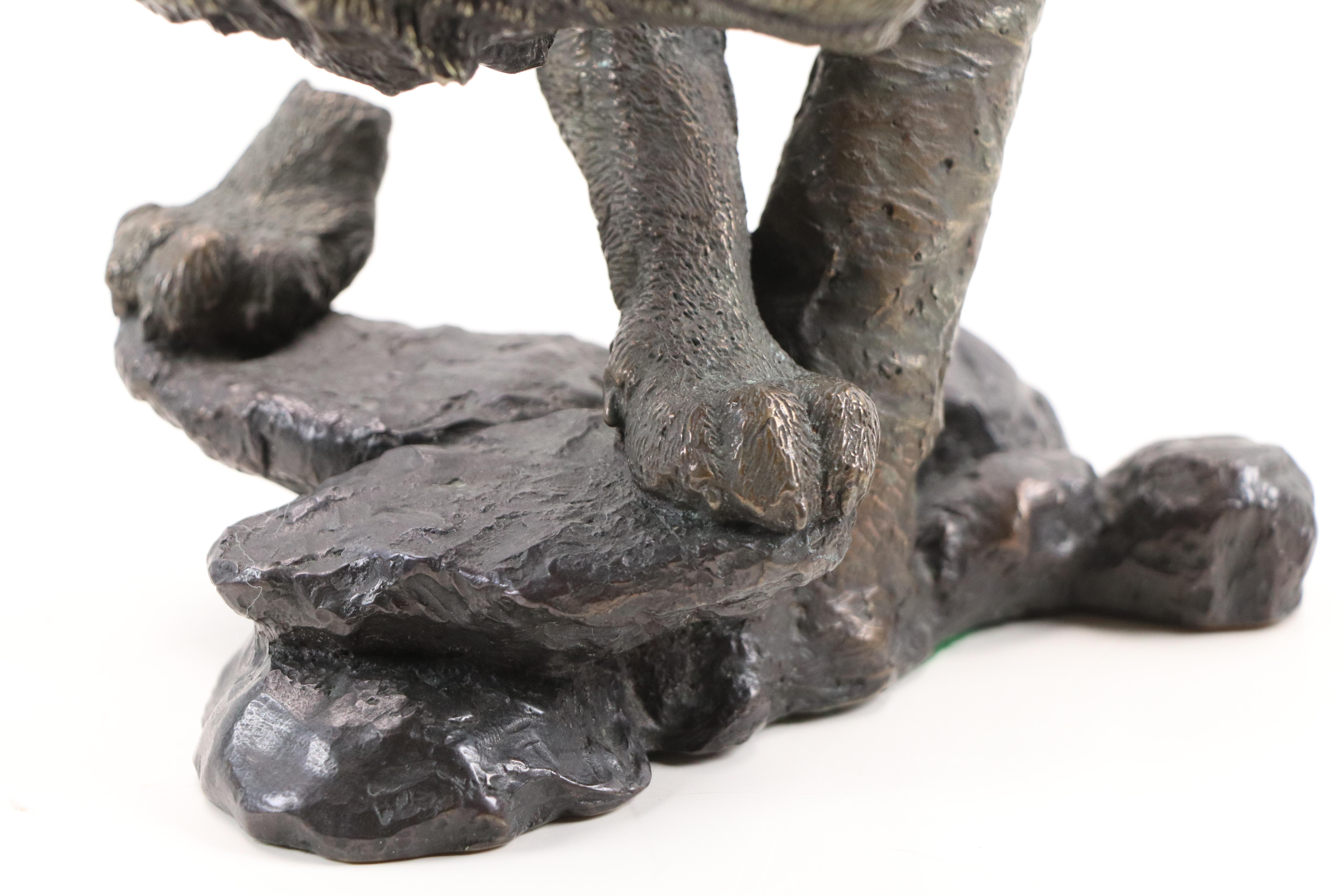 Mark Hopkins Bronze Wolf Sculpture "Lone Scout," 1995