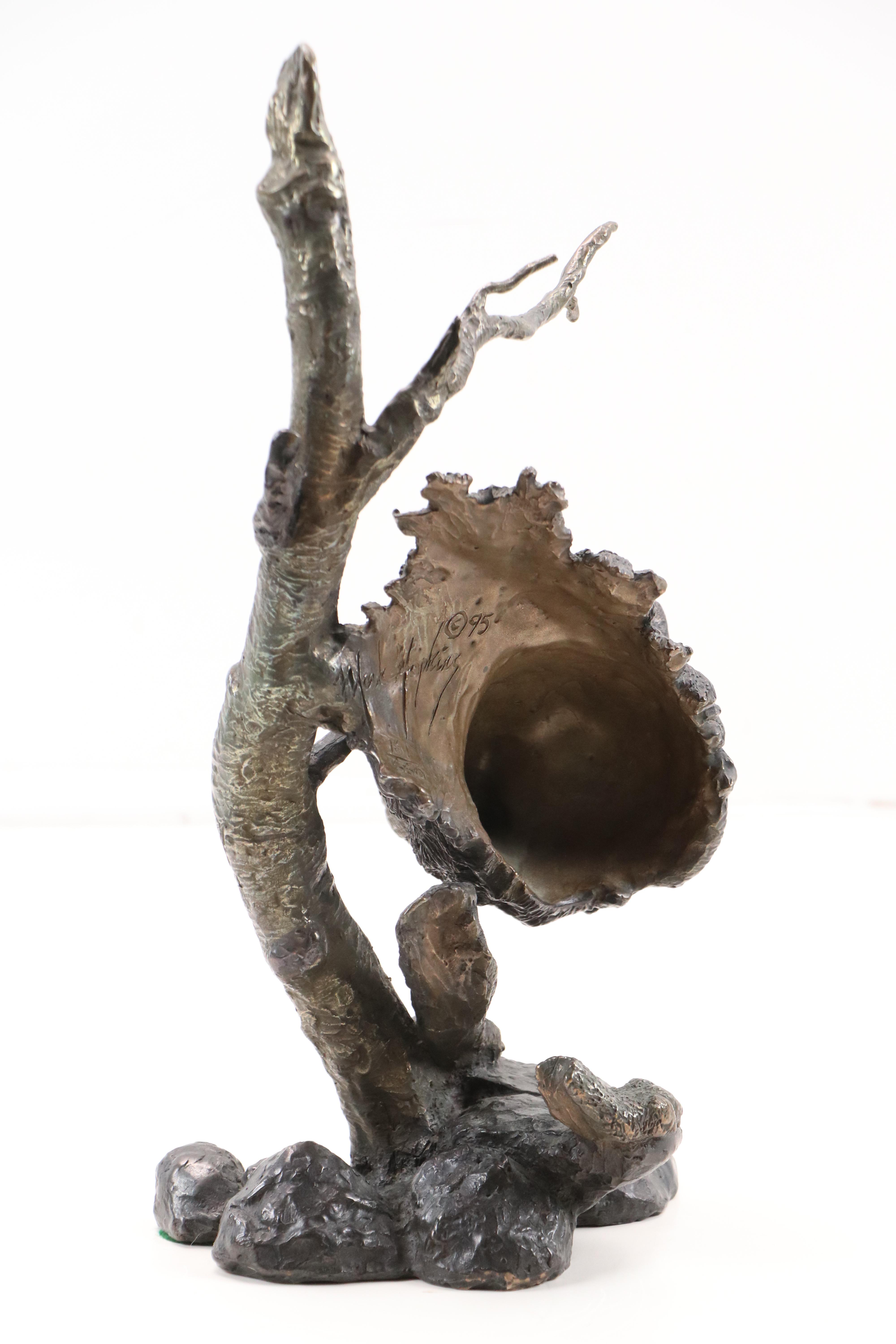 Mark Hopkins Bronze Wolf Sculpture "Lone Scout," 1995