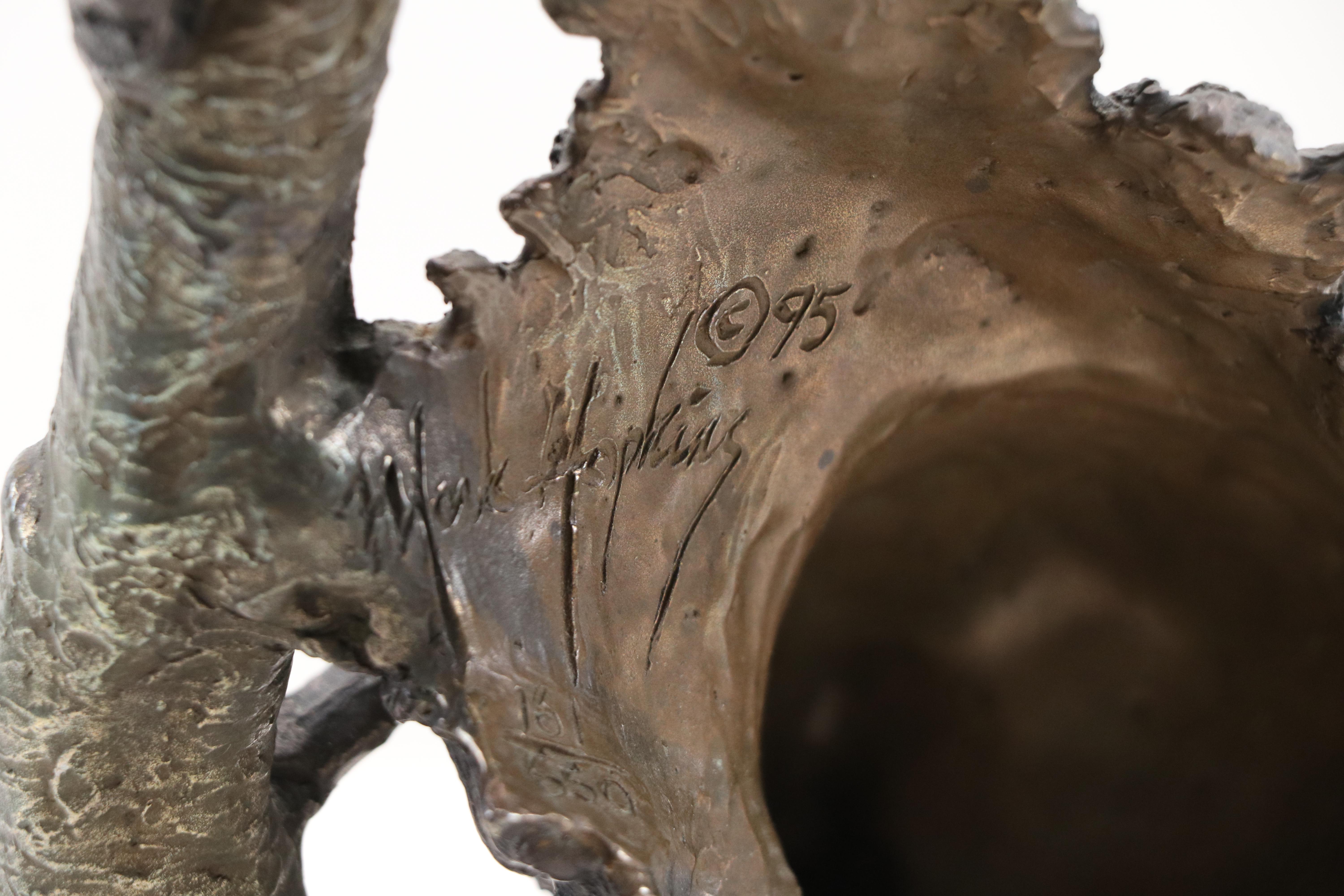 Mark Hopkins Bronze Wolf Sculpture "Lone Scout," 1995