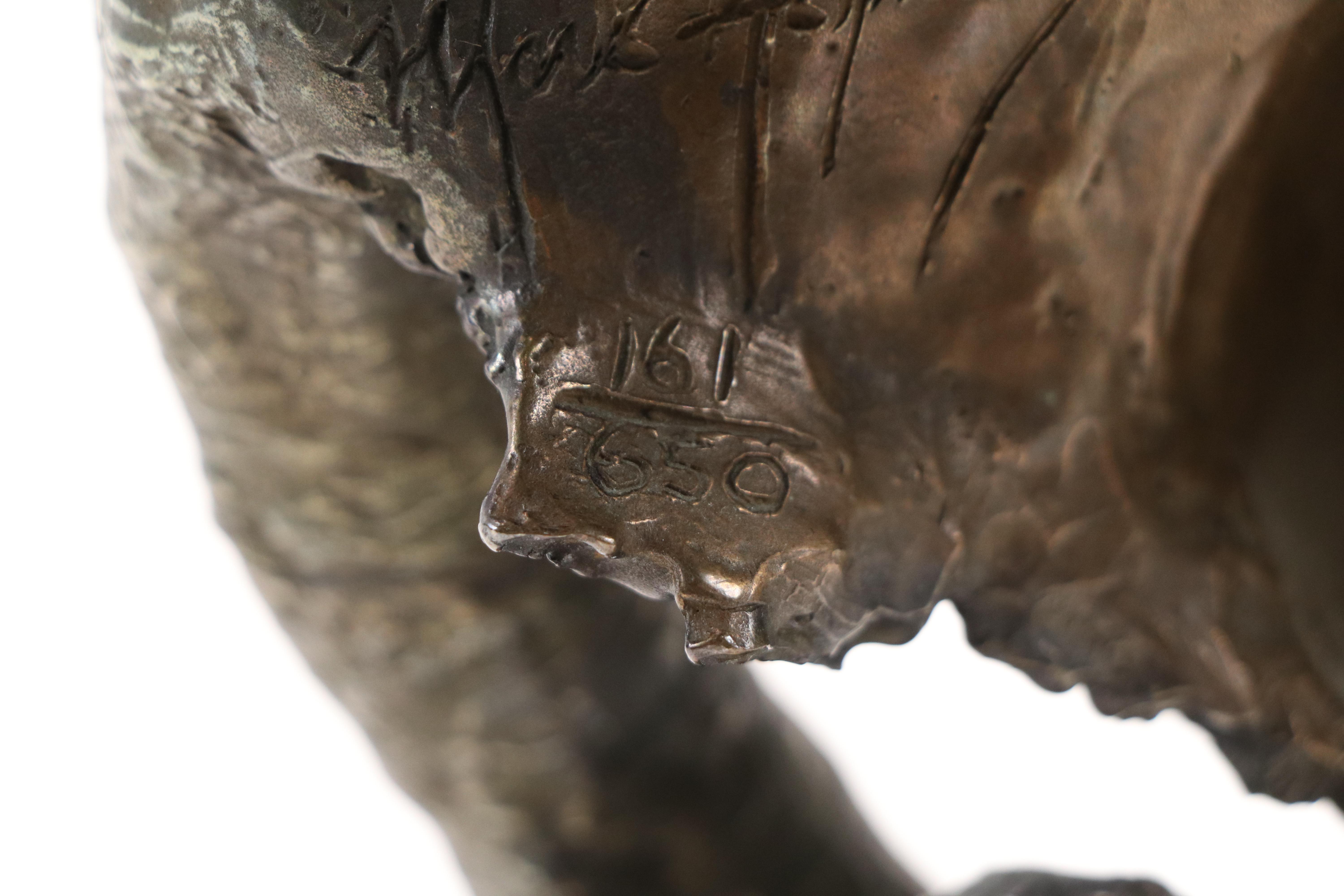 Mark Hopkins Bronze Wolf Sculpture "Lone Scout," 1995