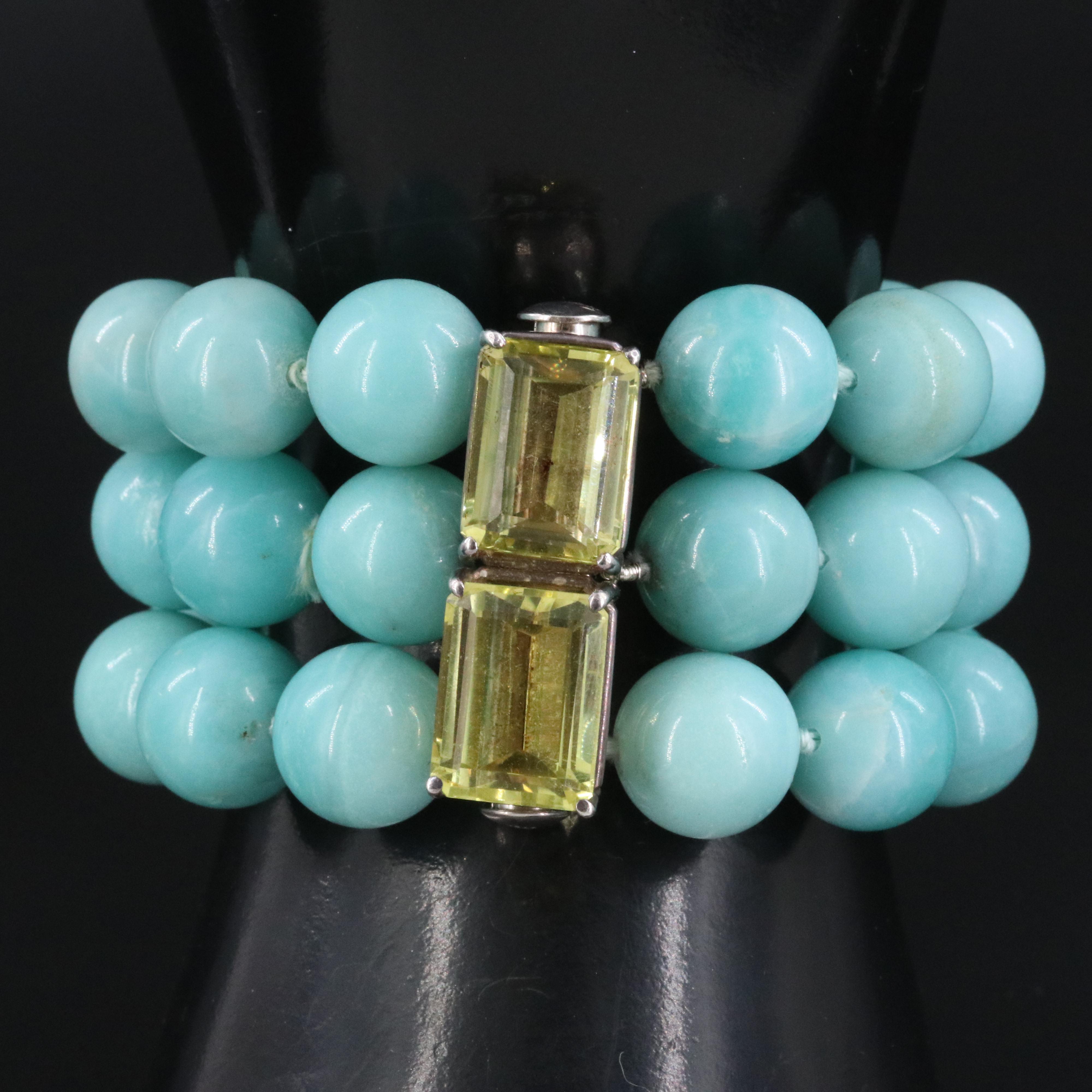 Sterling Magnesite and Citrine Bracelet