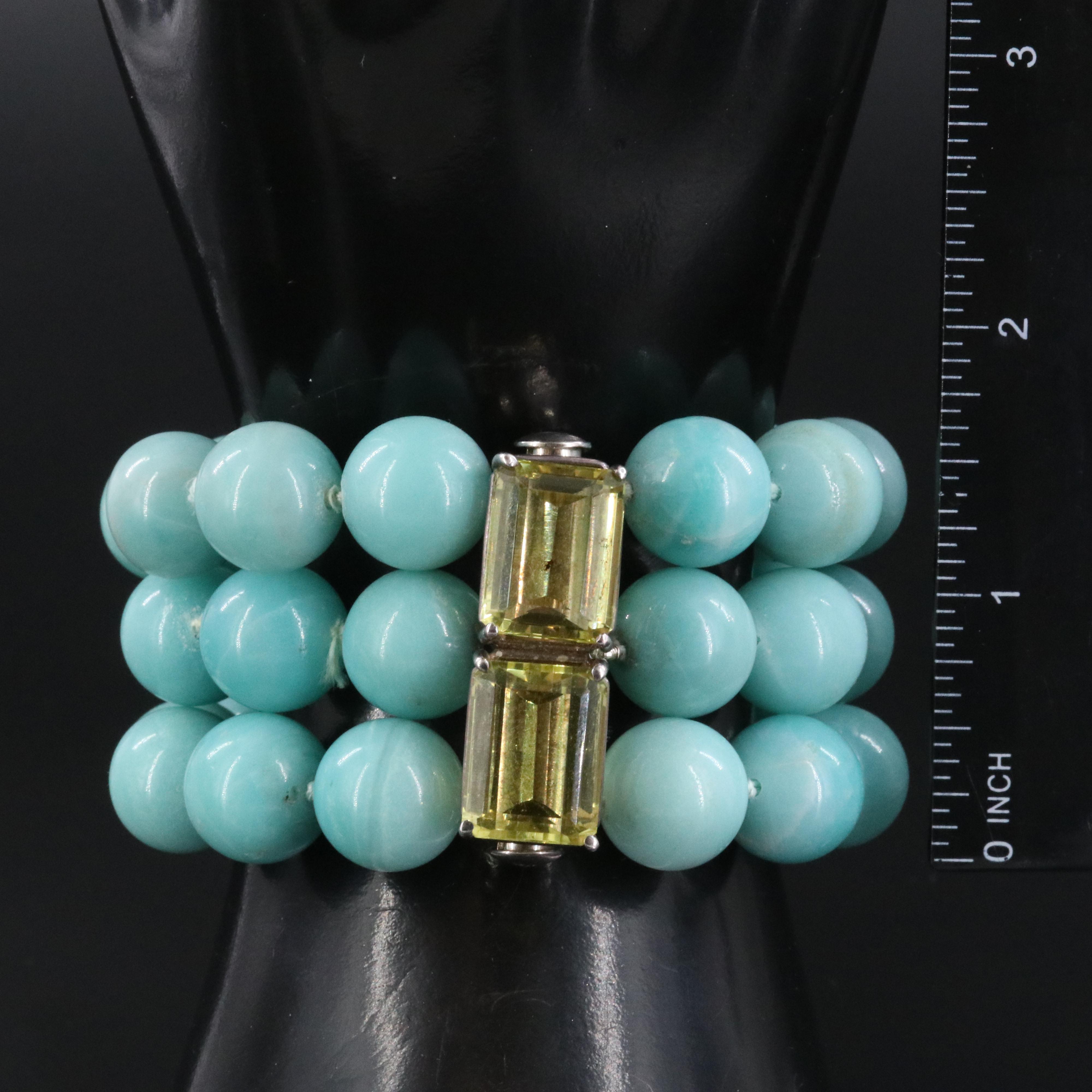 Sterling Magnesite and Citrine Bracelet