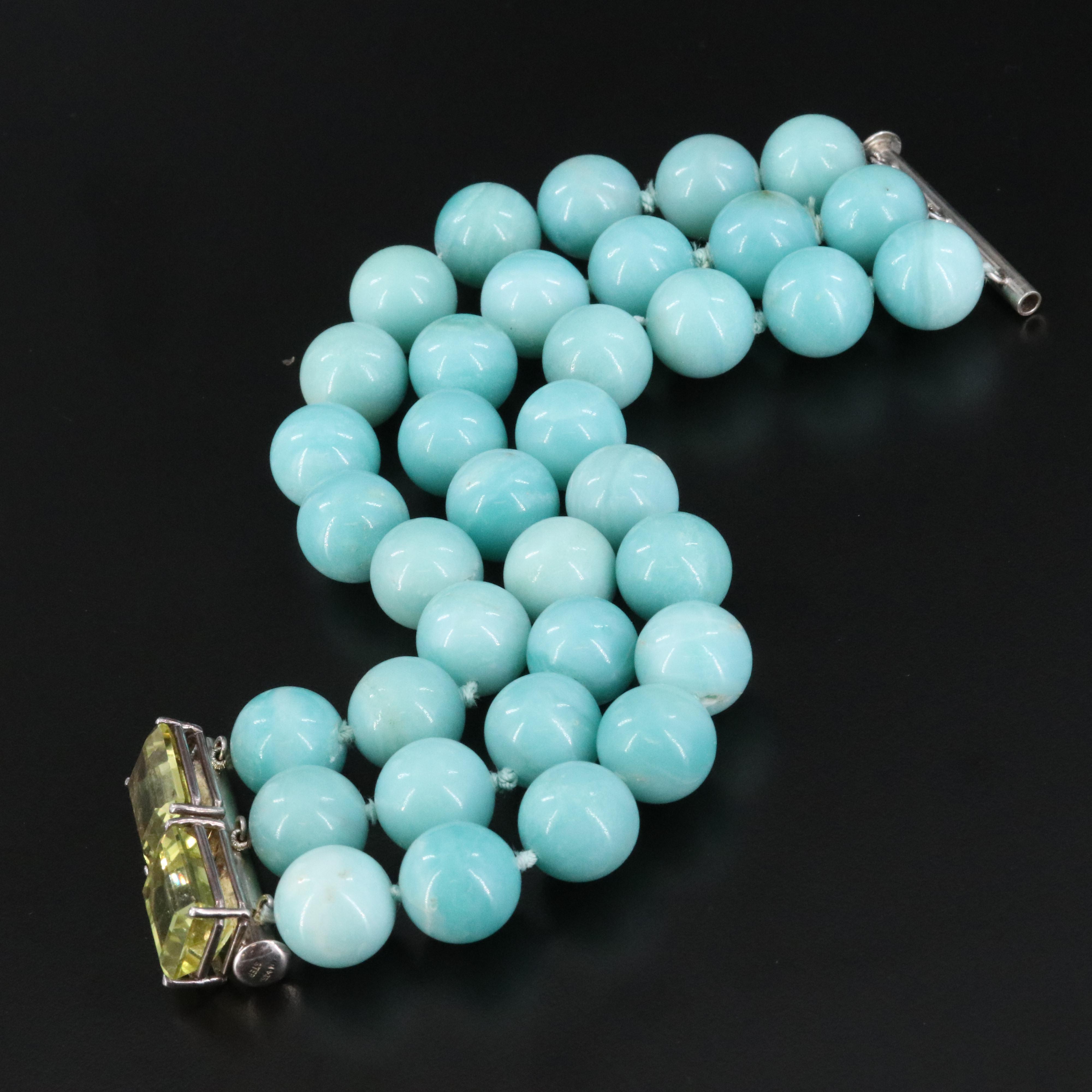 Sterling Magnesite and Citrine Bracelet