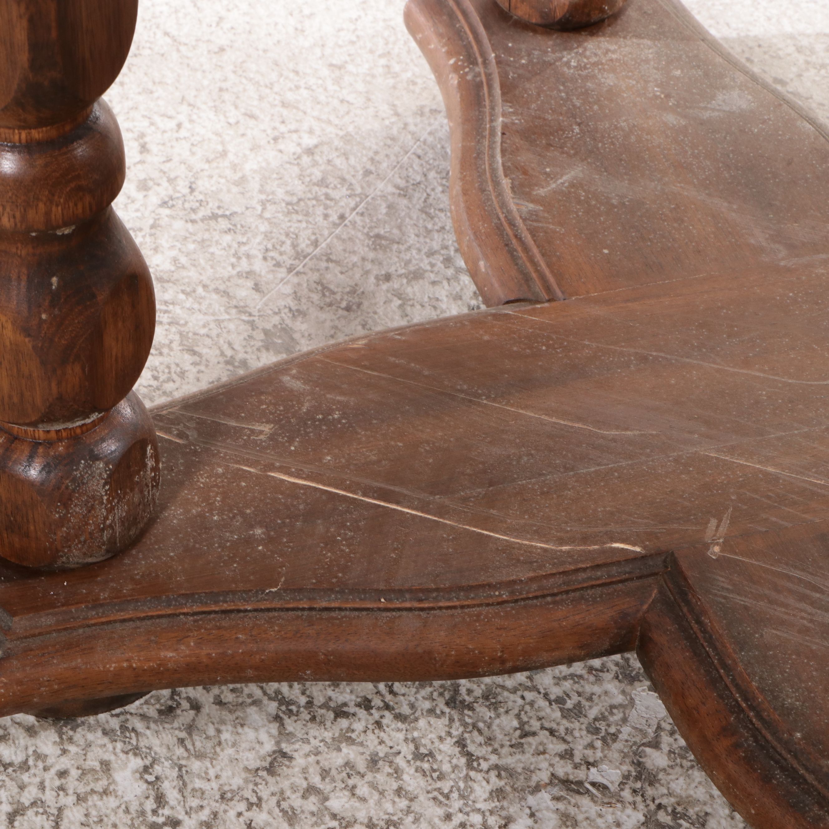 Five Piece Jacobean Style Walnut Finish Dining Set