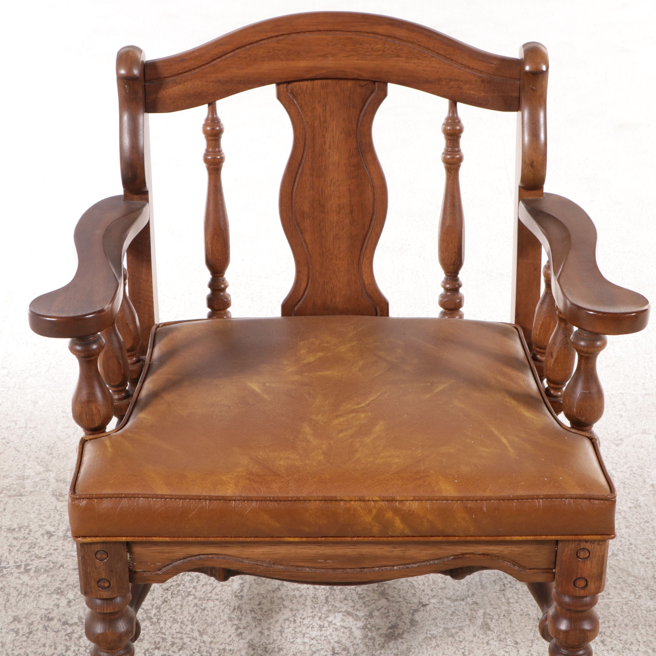 Five Piece Jacobean Style Walnut Finish Dining Set