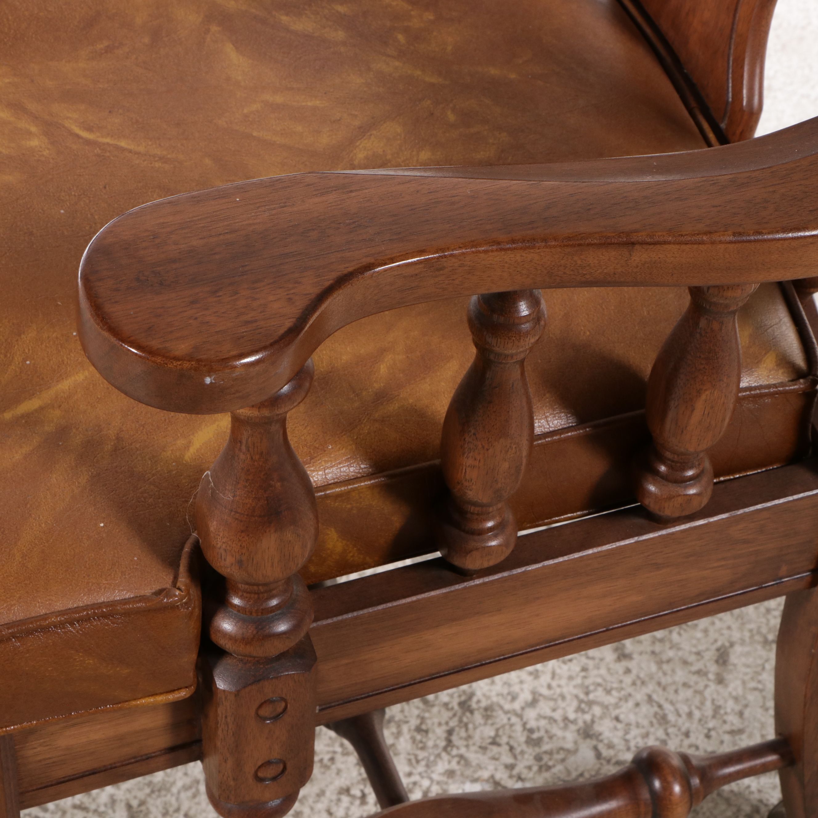 Five Piece Jacobean Style Walnut Finish Dining Set
