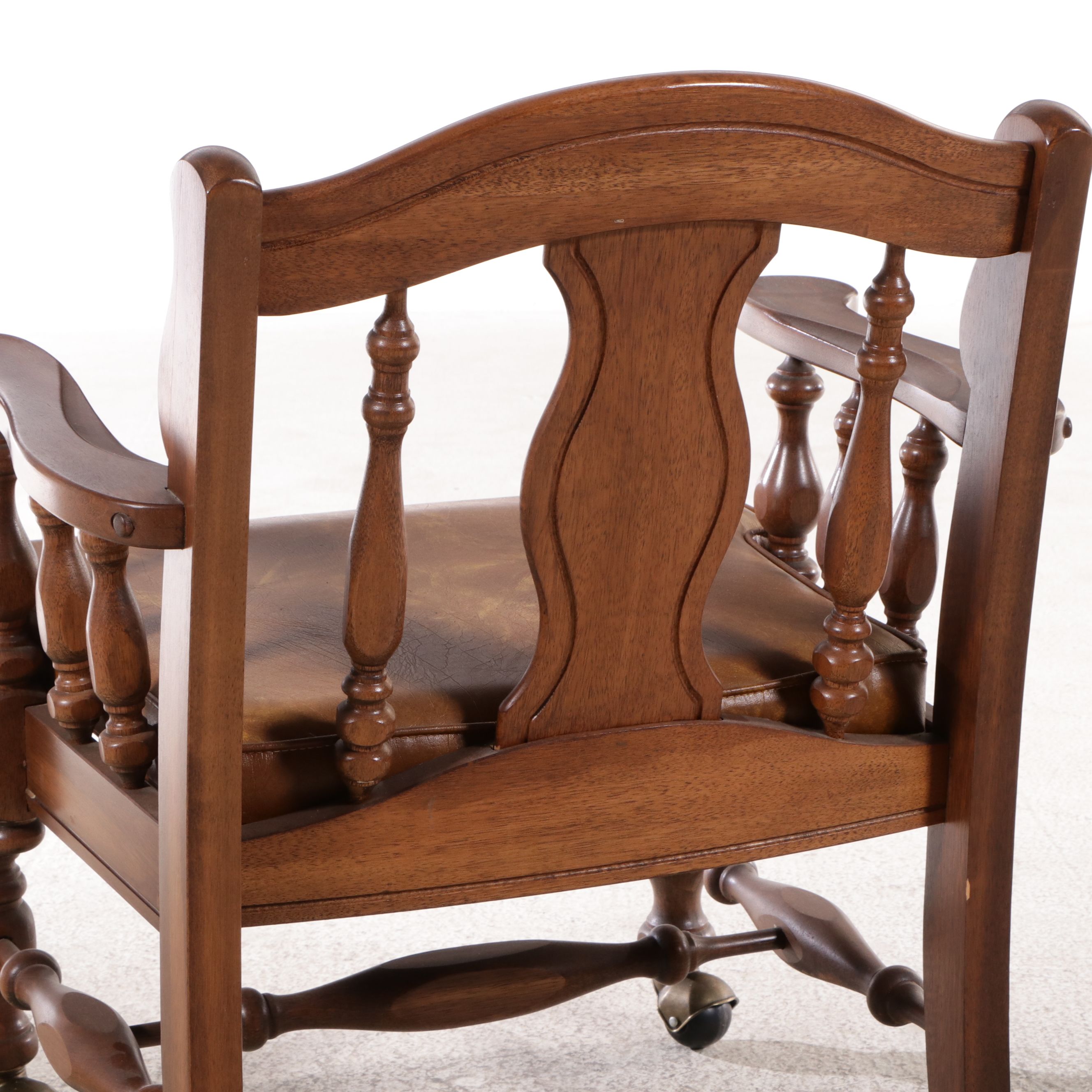 Five Piece Jacobean Style Walnut Finish Dining Set