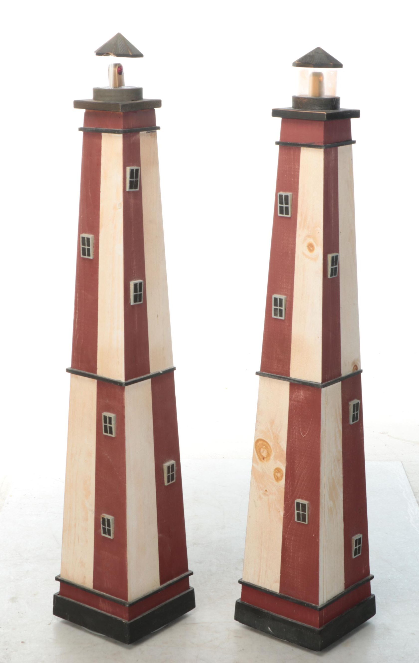 Folk Art Style Wooden Lighthouse Shelves