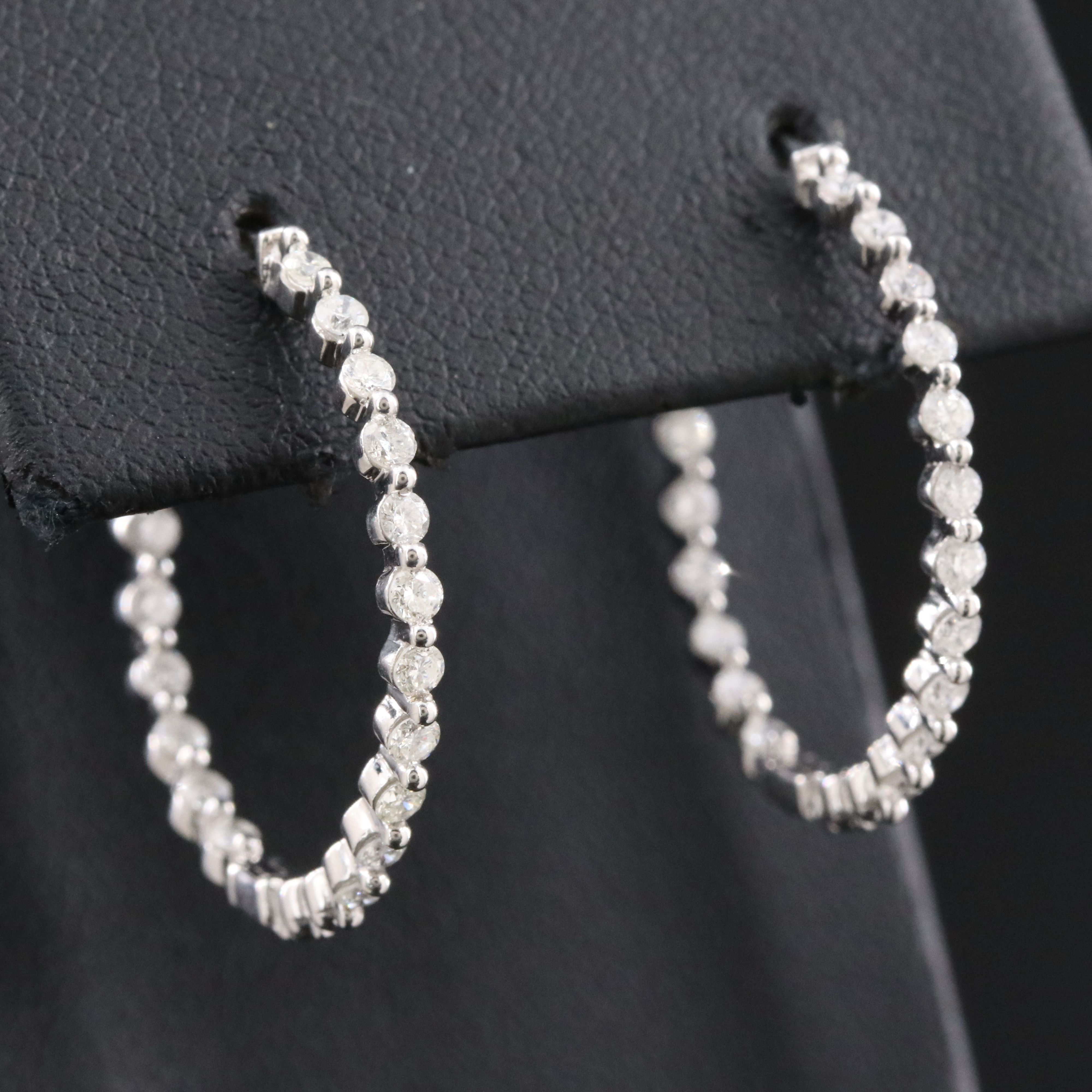14K 1.00 CTW Diamond Inside-Out Hoop Earrings