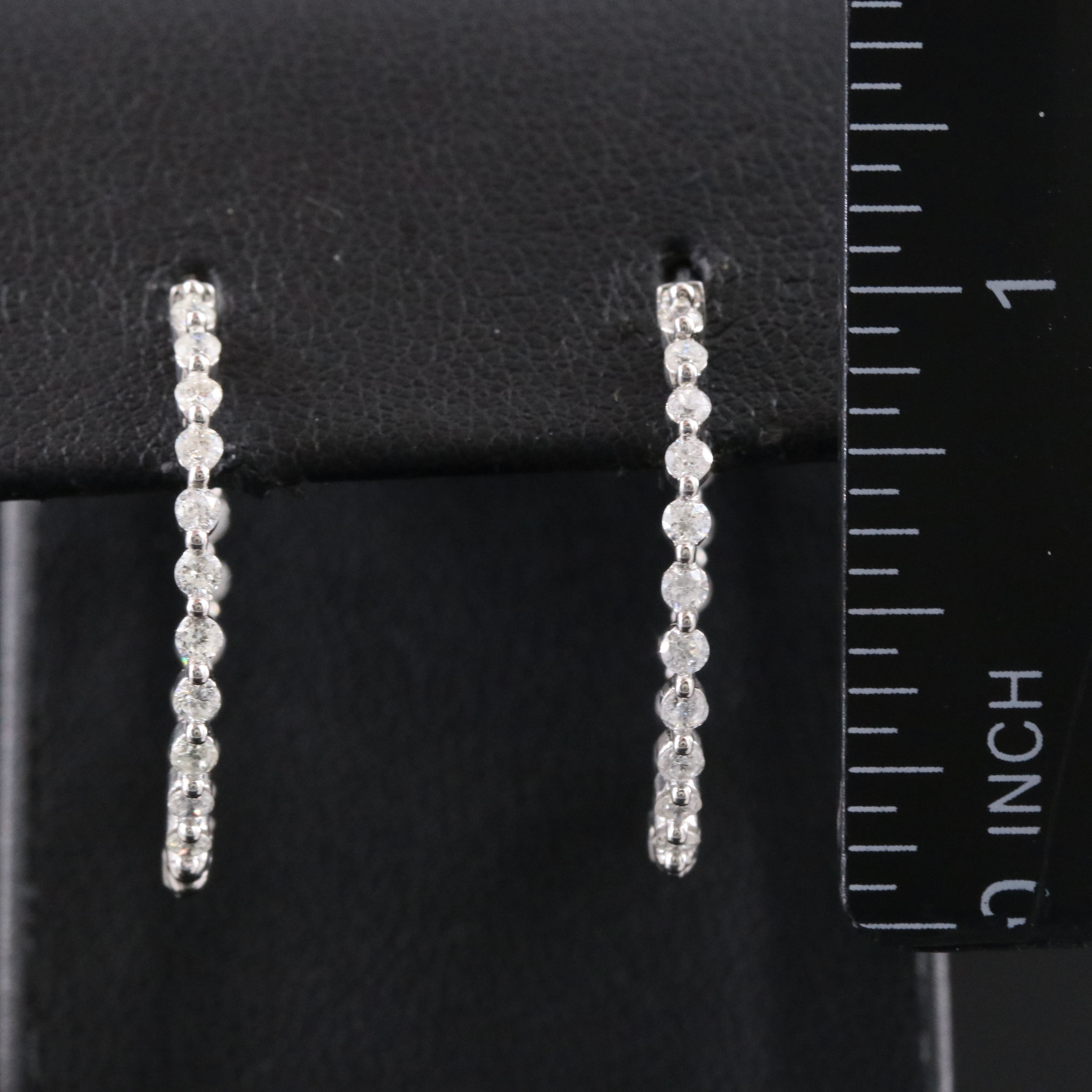 14K 1.00 CTW Diamond Inside-Out Hoop Earrings