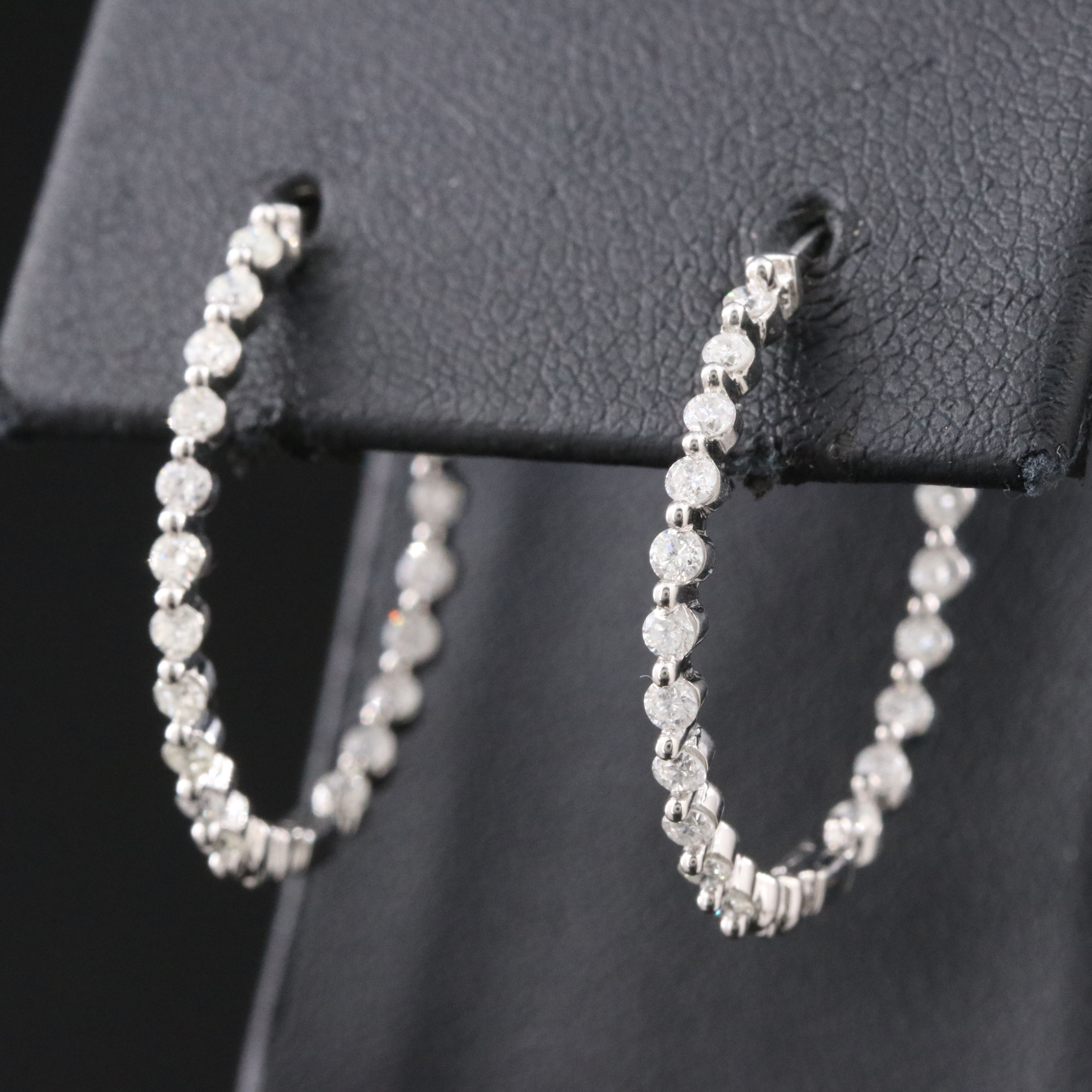 14K 1.00 CTW Diamond Inside-Out Hoop Earrings