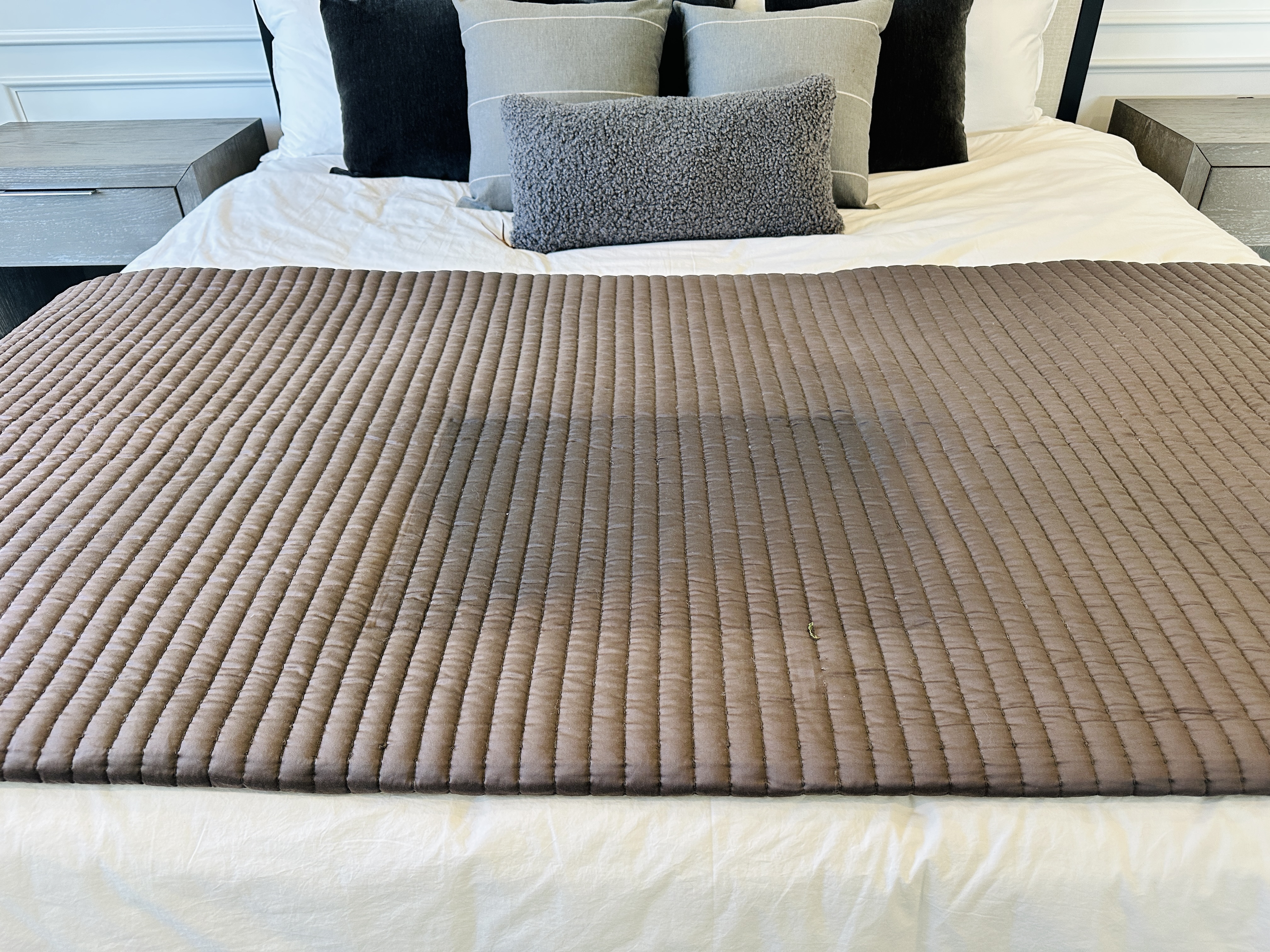 Pottery Barn "Atwell" Upholstered Metal King Size Canopy Bed