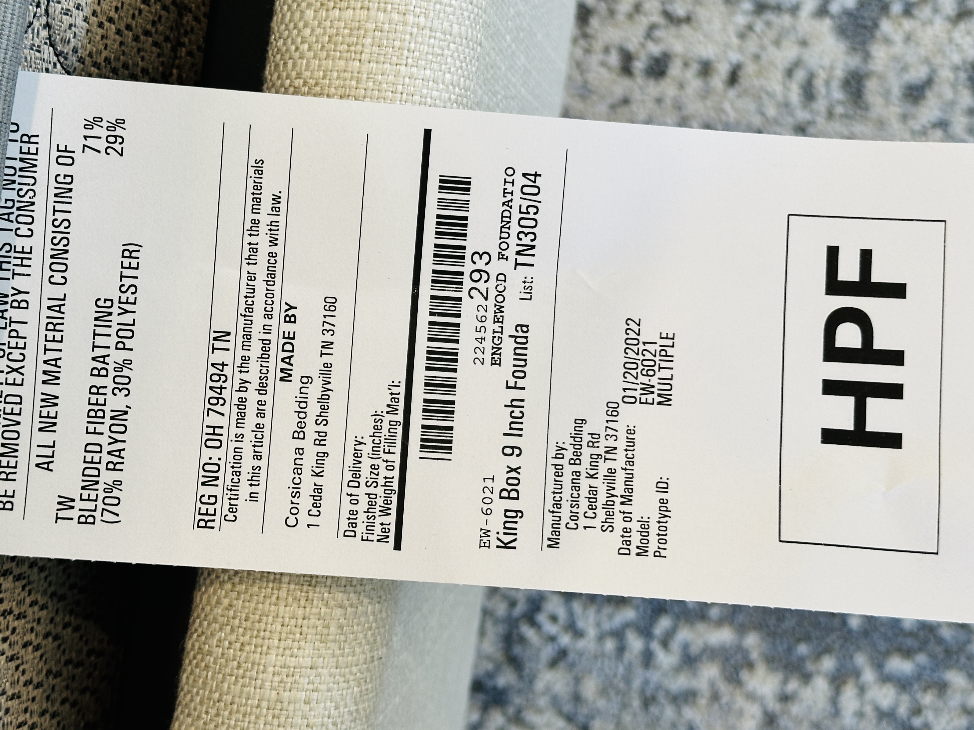 Pottery Barn "Atwell" Upholstered Metal King Size Canopy Bed