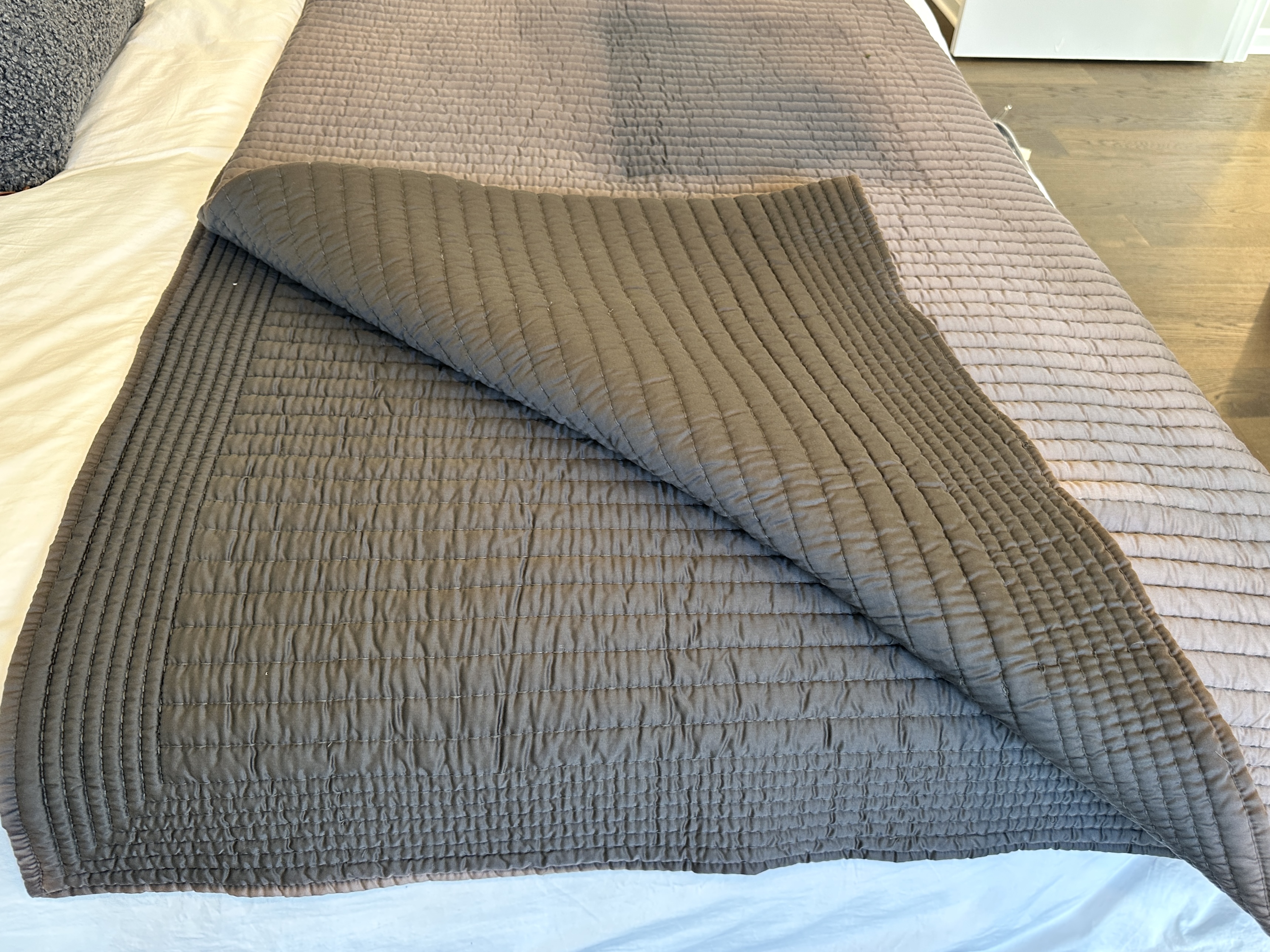 Pottery Barn "Atwell" Upholstered Metal King Size Canopy Bed