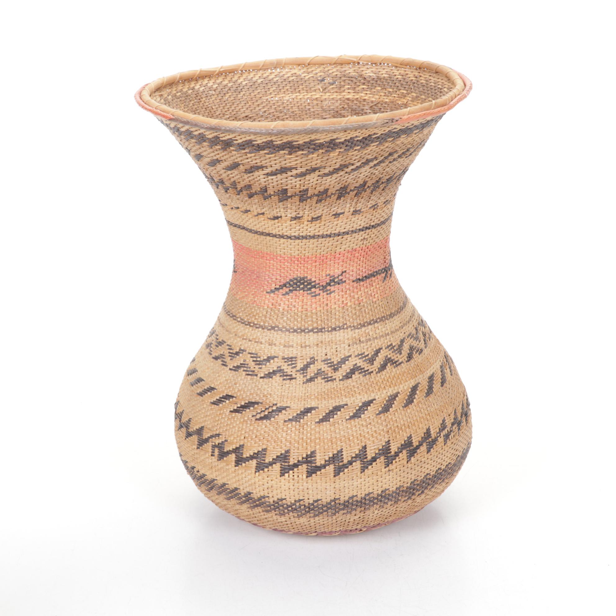 Yekuana Basket with Ethiopian Tray and Coiled Bowl, and Ladle