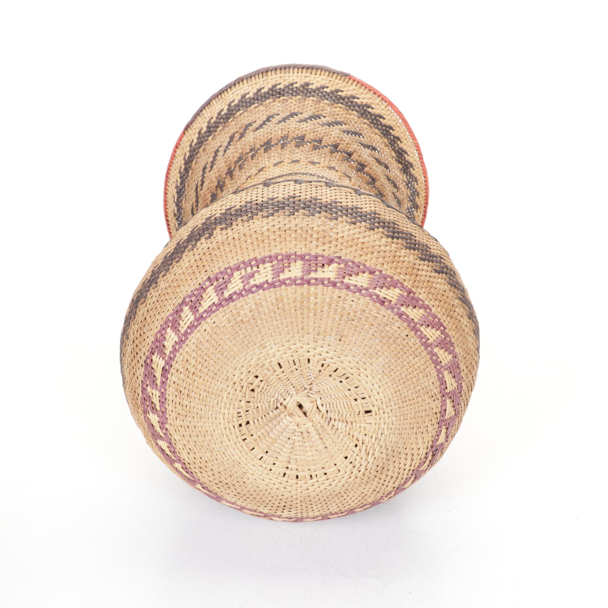 Yekuana Basket with Ethiopian Tray and Coiled Bowl, and Ladle