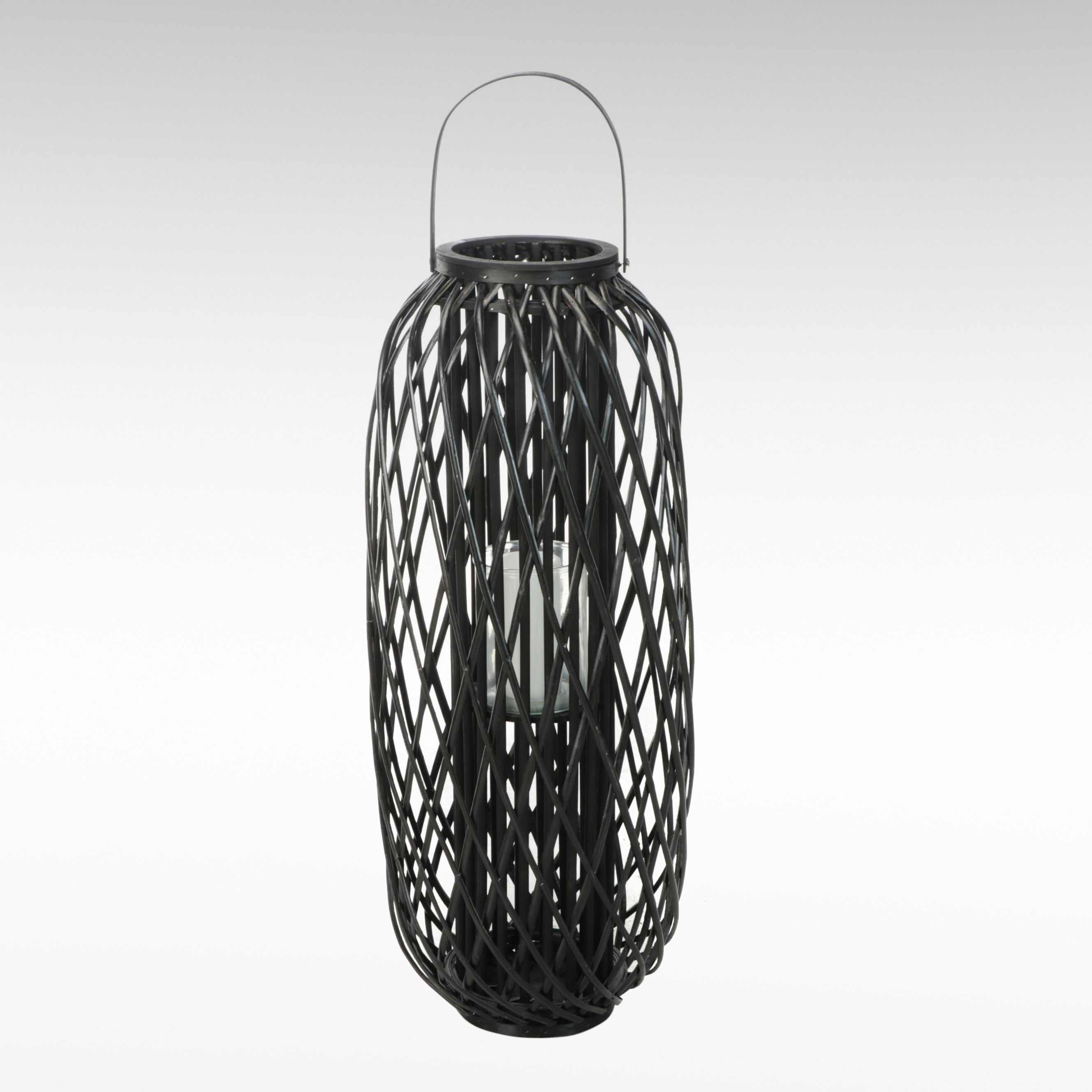 Contemporary Metal Basket Shaped Floor Lantern