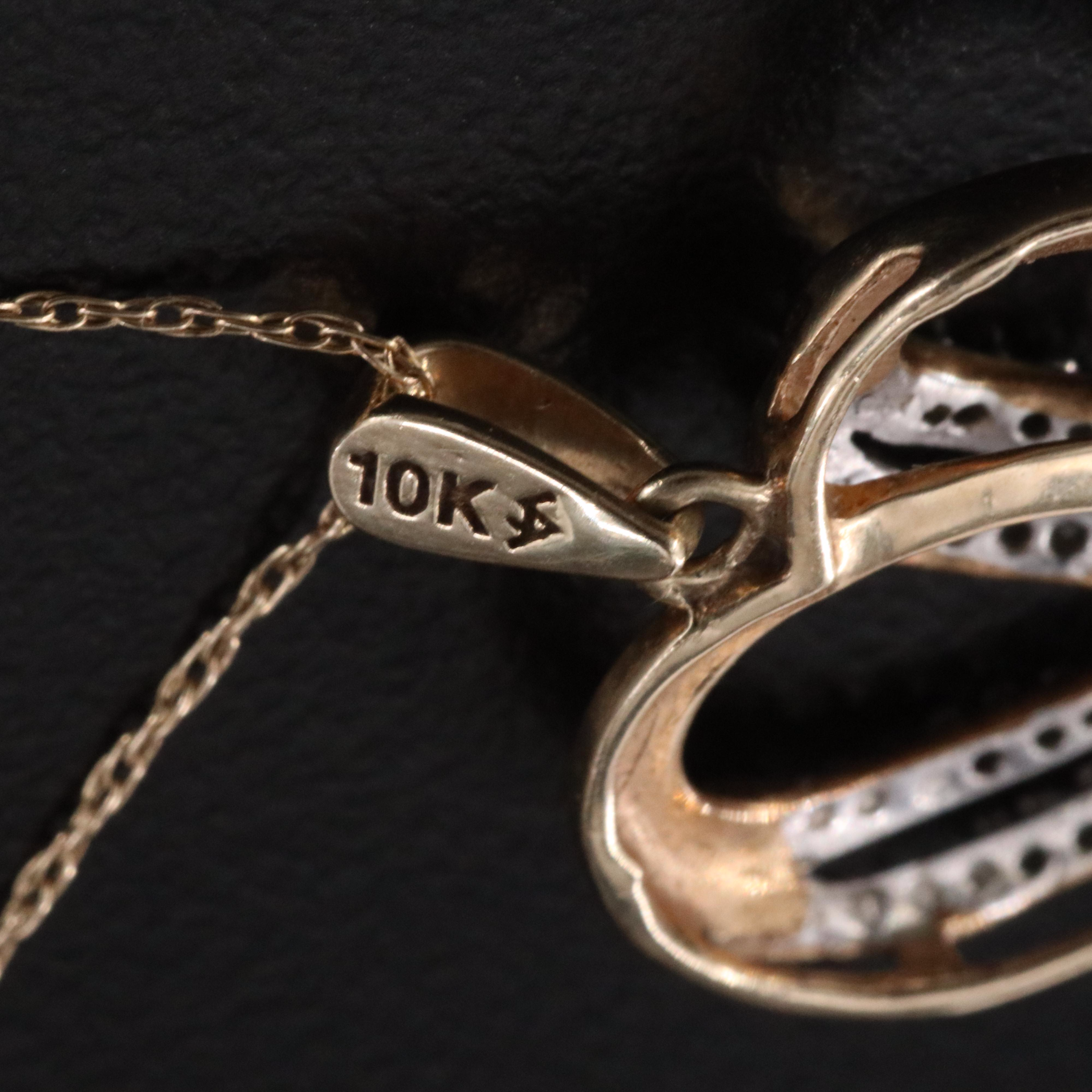 10K 0.12 CTW Diamond Heart Pendant Necklace