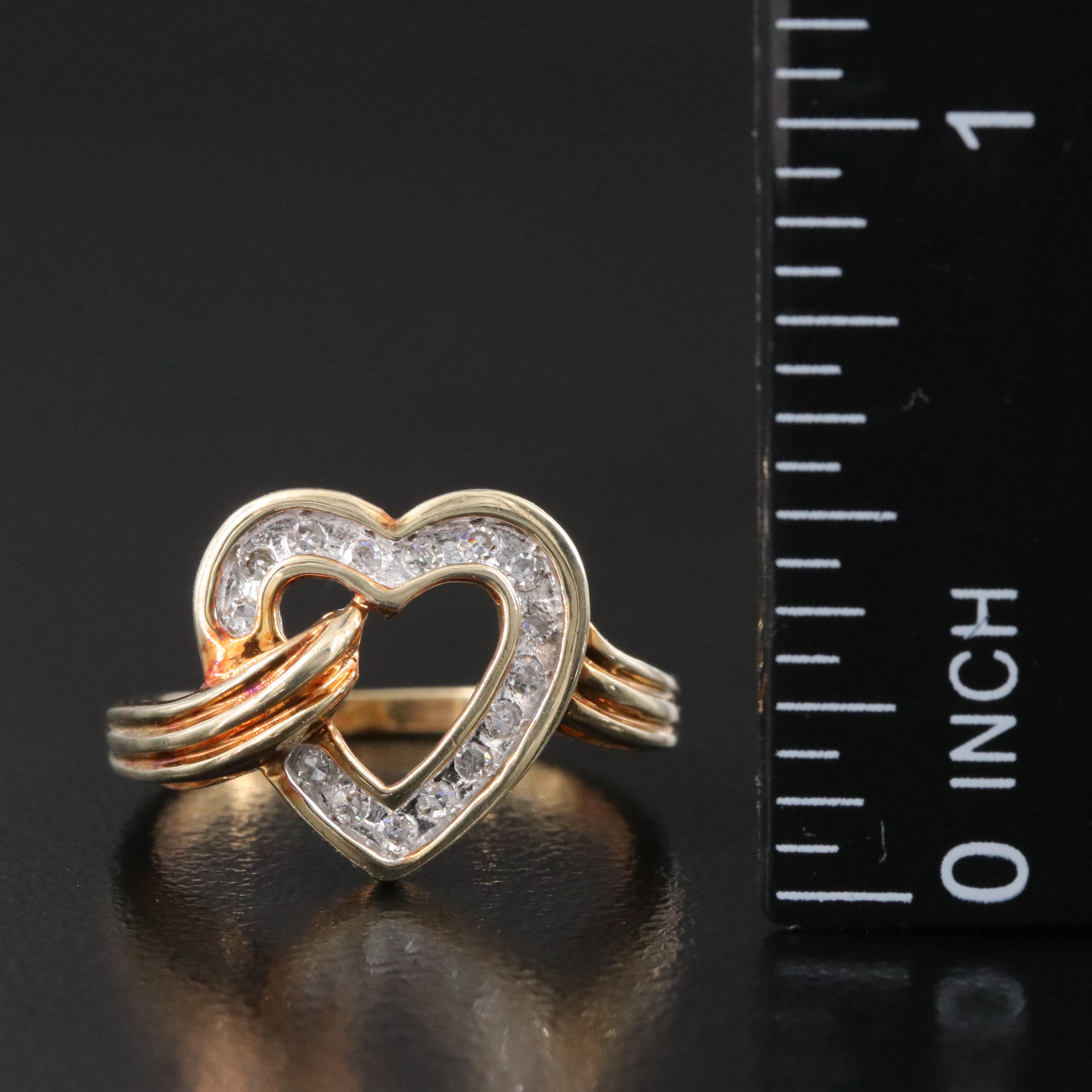 10K 0.15 CTW Diamond Heart Ring