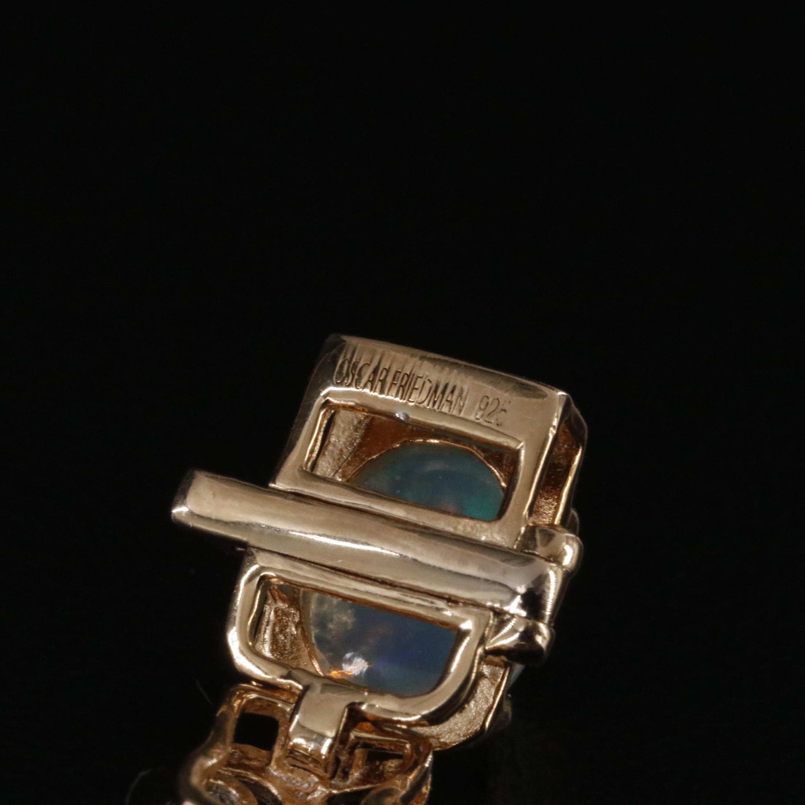 Oscar Friedman Sterling Opal and 1.06 CTW Diamond Necklace