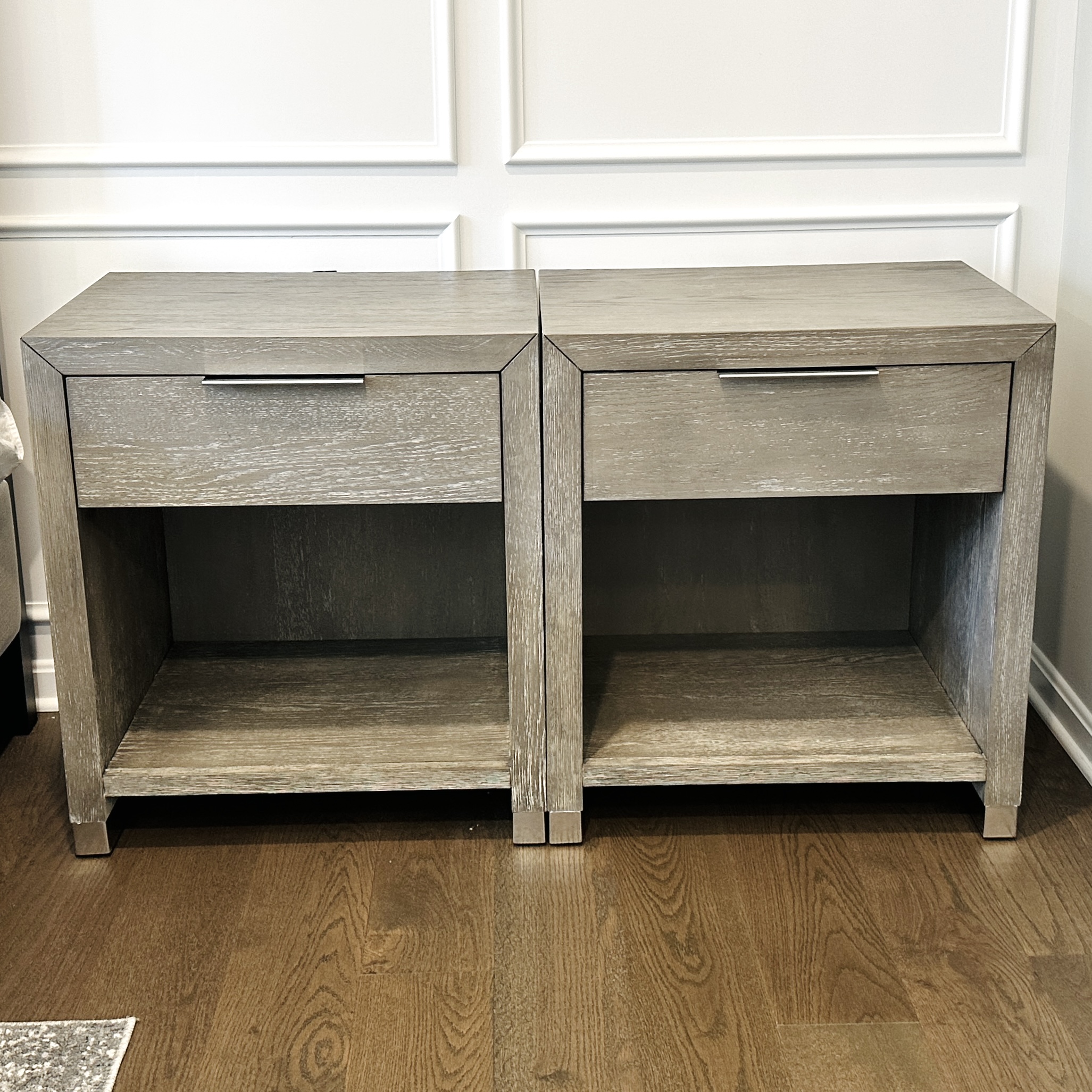 Pair of Riverside Furniture "Zoey" Single Drawer Nightstands in Urban Grey