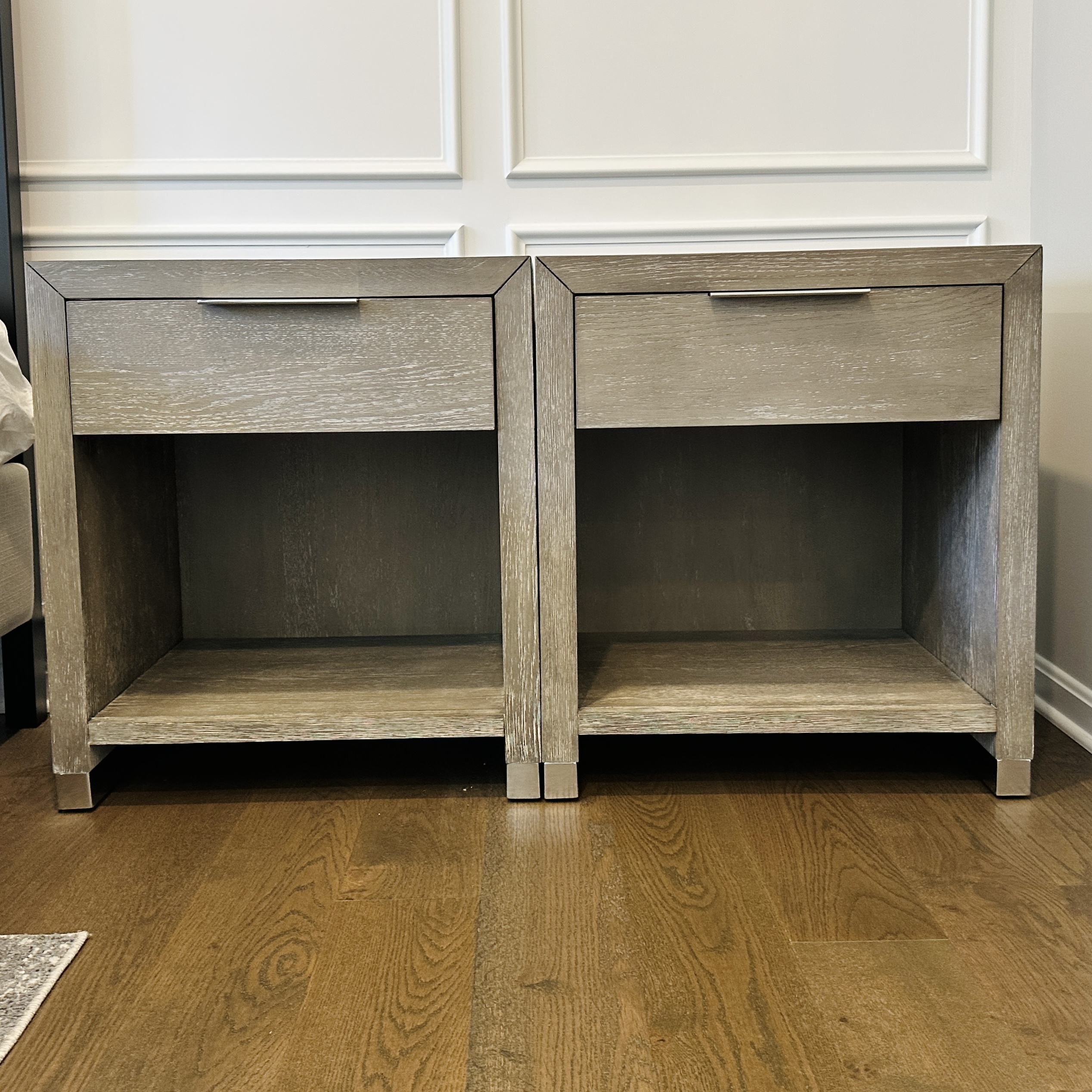 Pair of Riverside Furniture "Zoey" Single Drawer Nightstands in Urban Grey