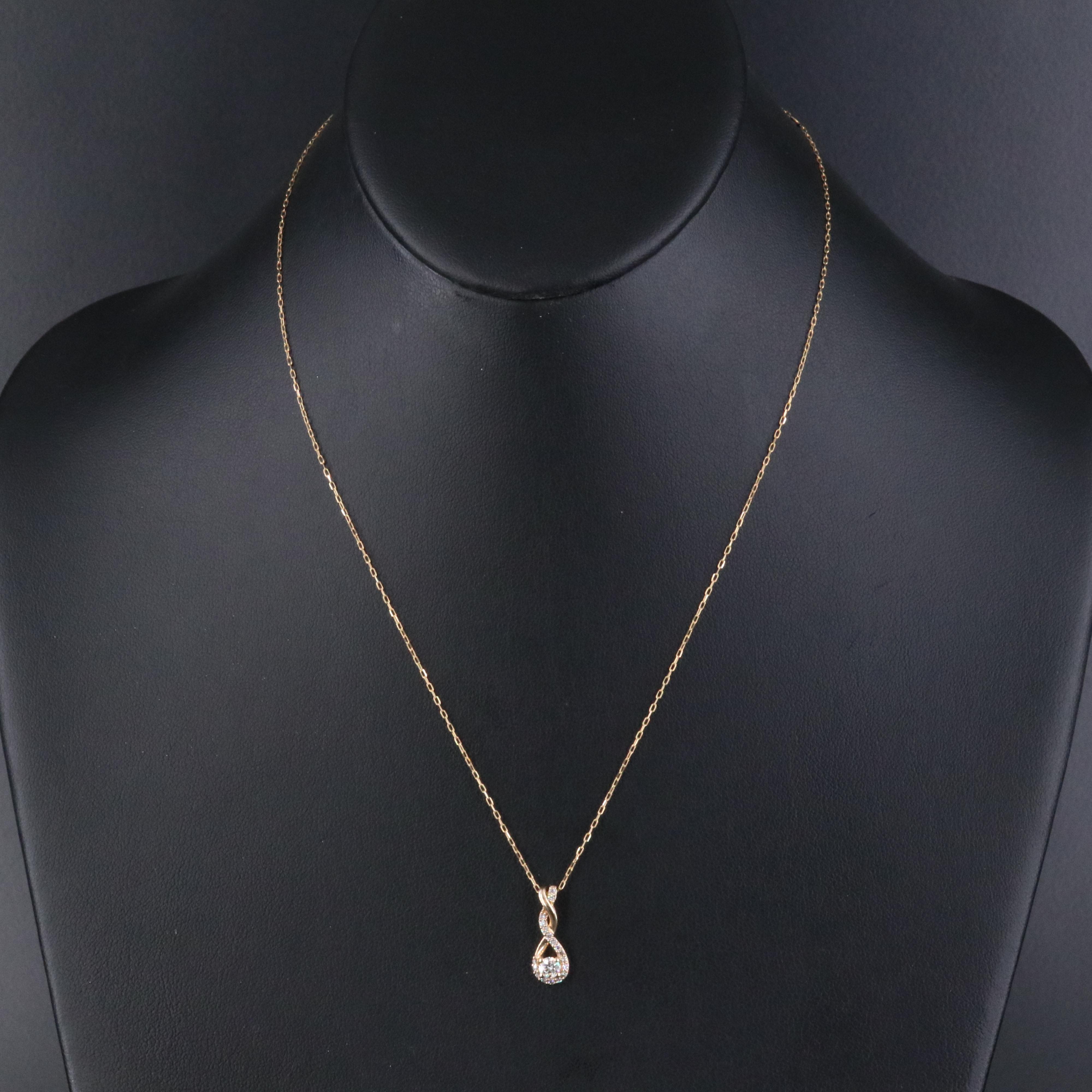 10K 0.50 CTW Diamond Pendant Necklace