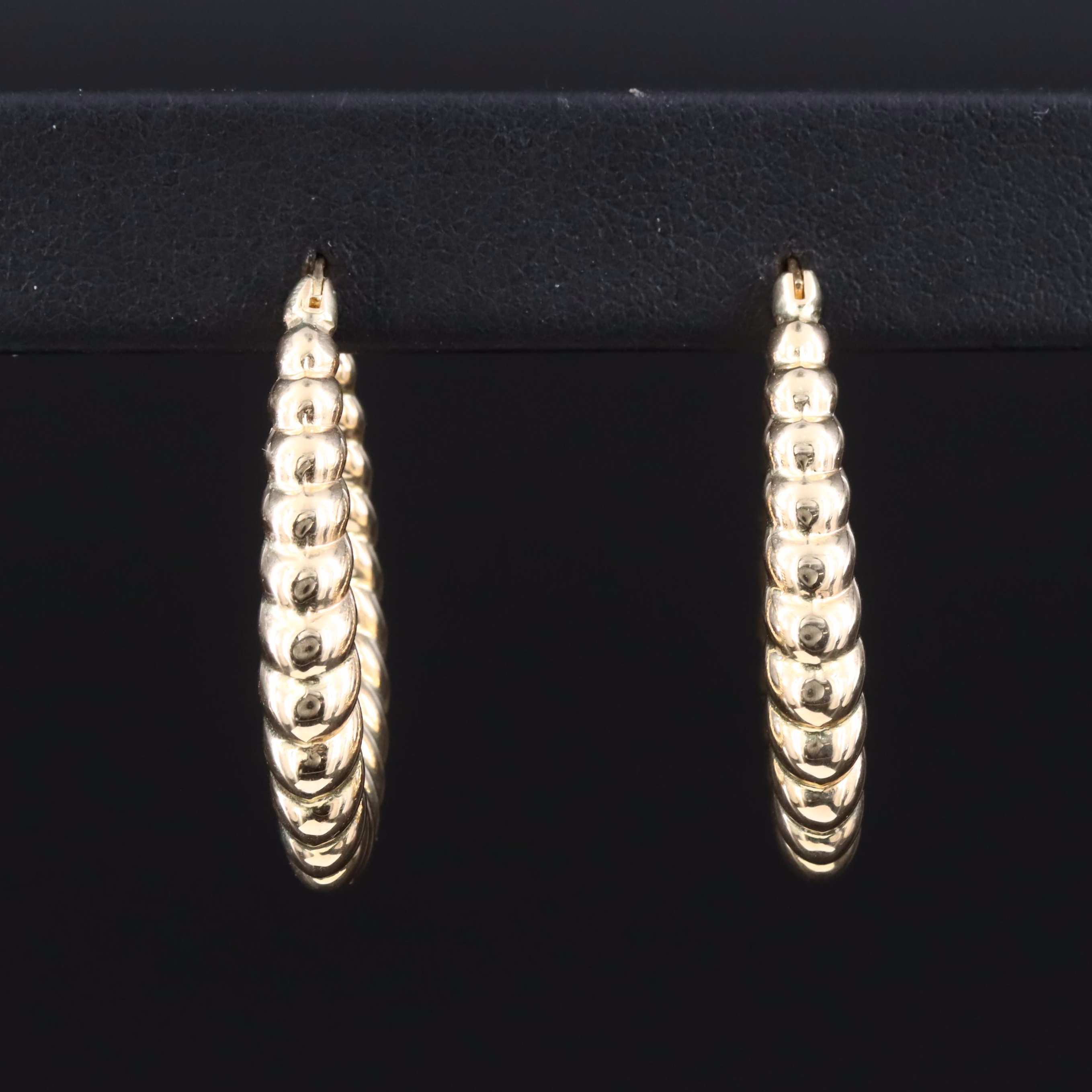 Italian 14K Shrimp Hoops