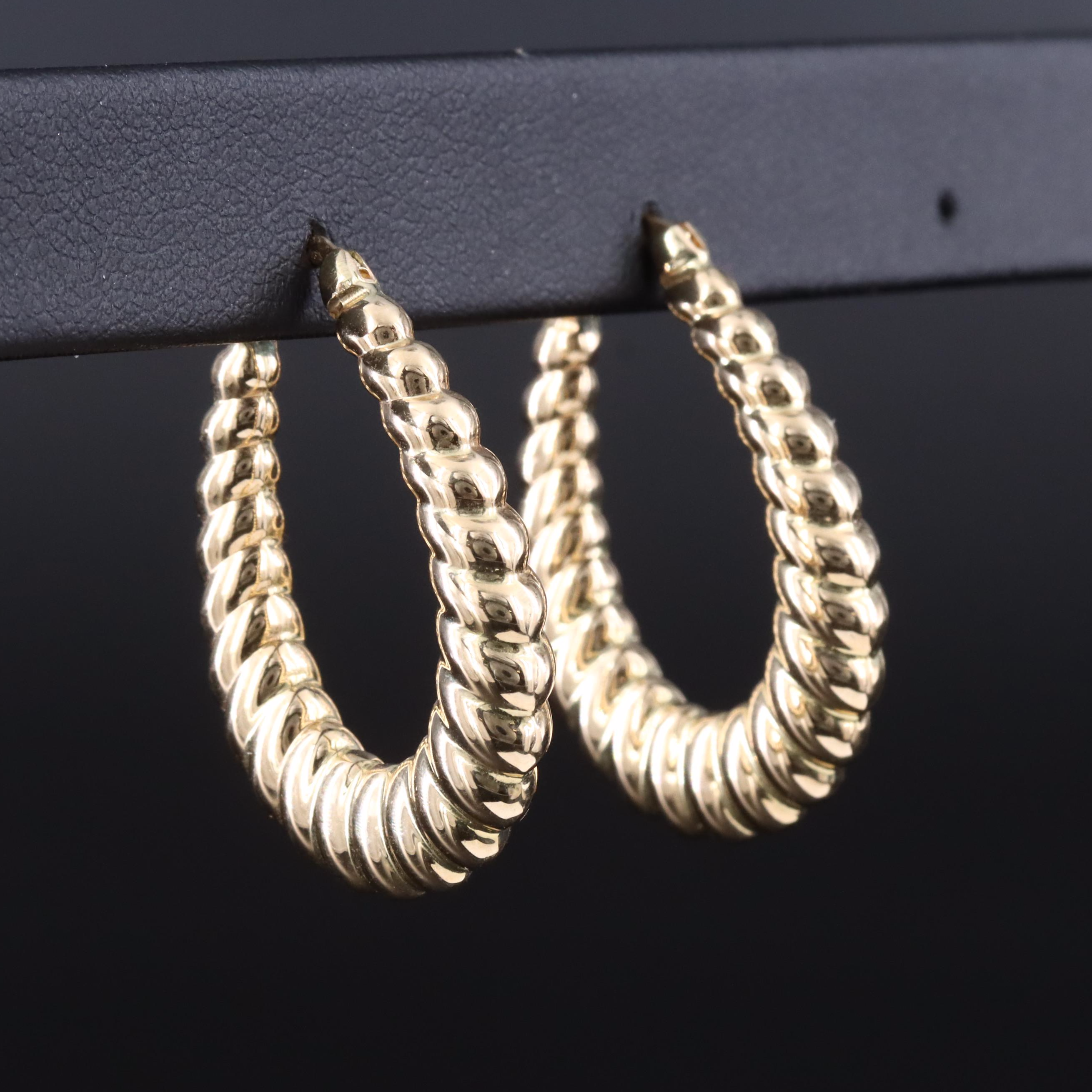 Italian 14K Shrimp Hoops