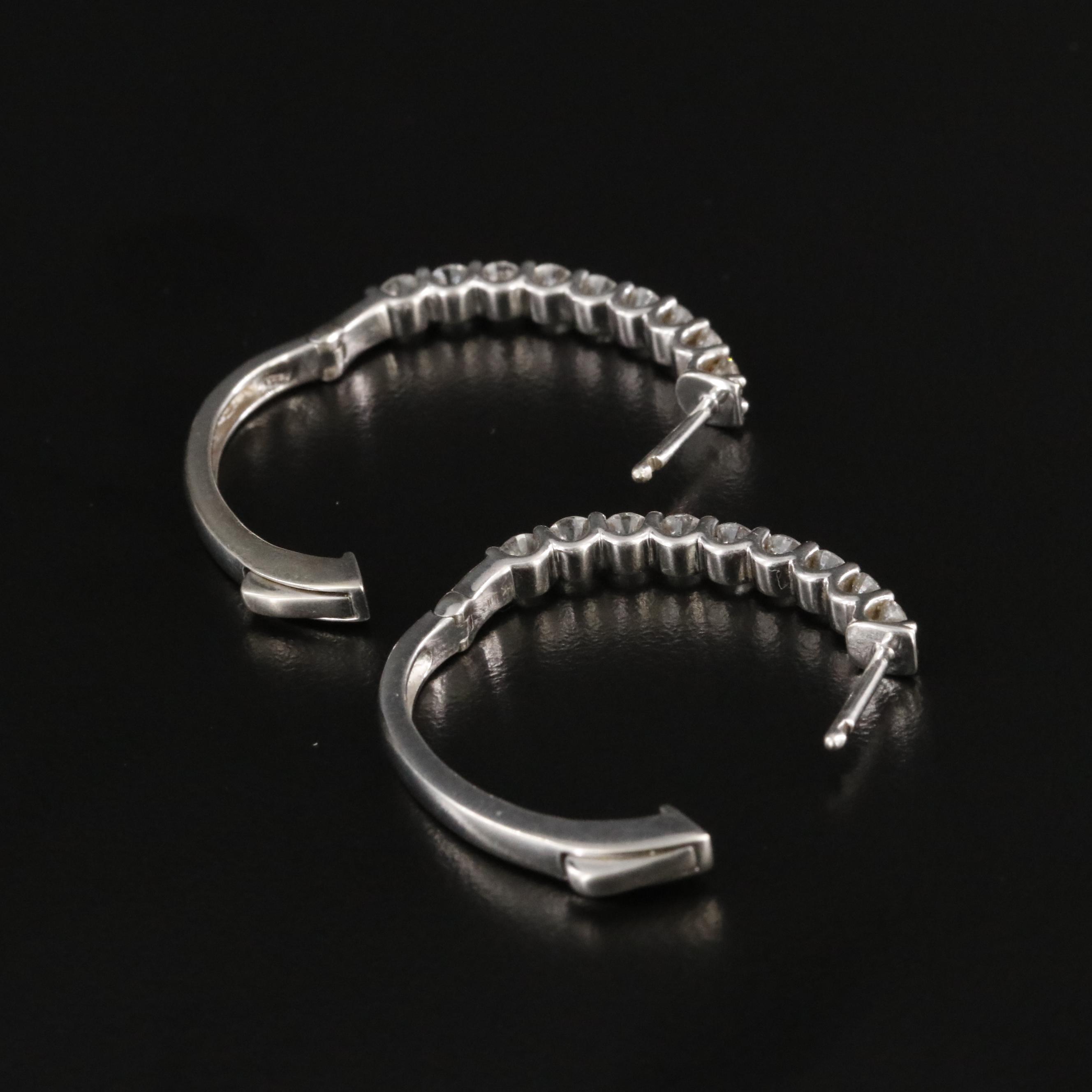10K 1.90 CTW Diamond Hoop Earrings