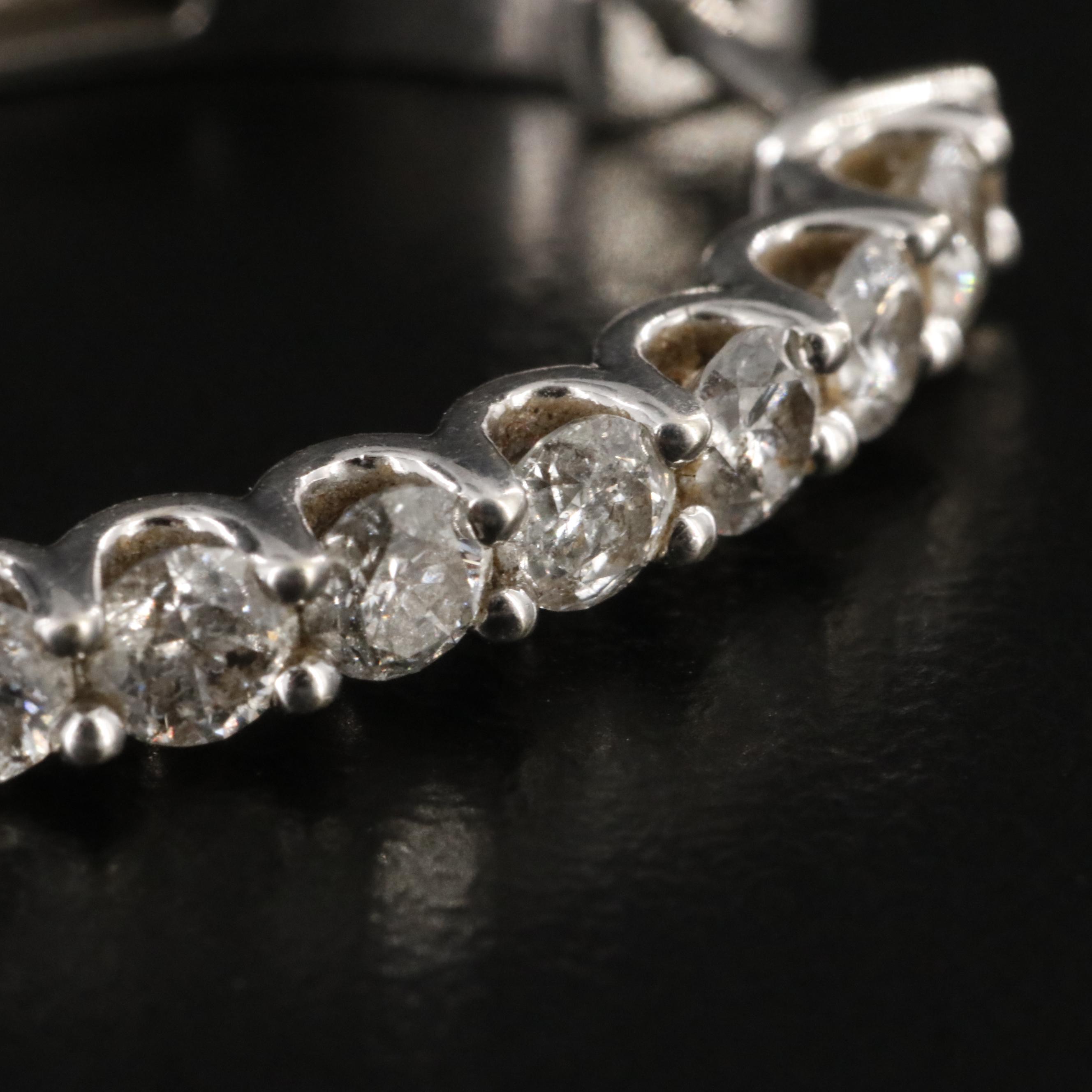 10K 1.90 CTW Diamond Hoop Earrings