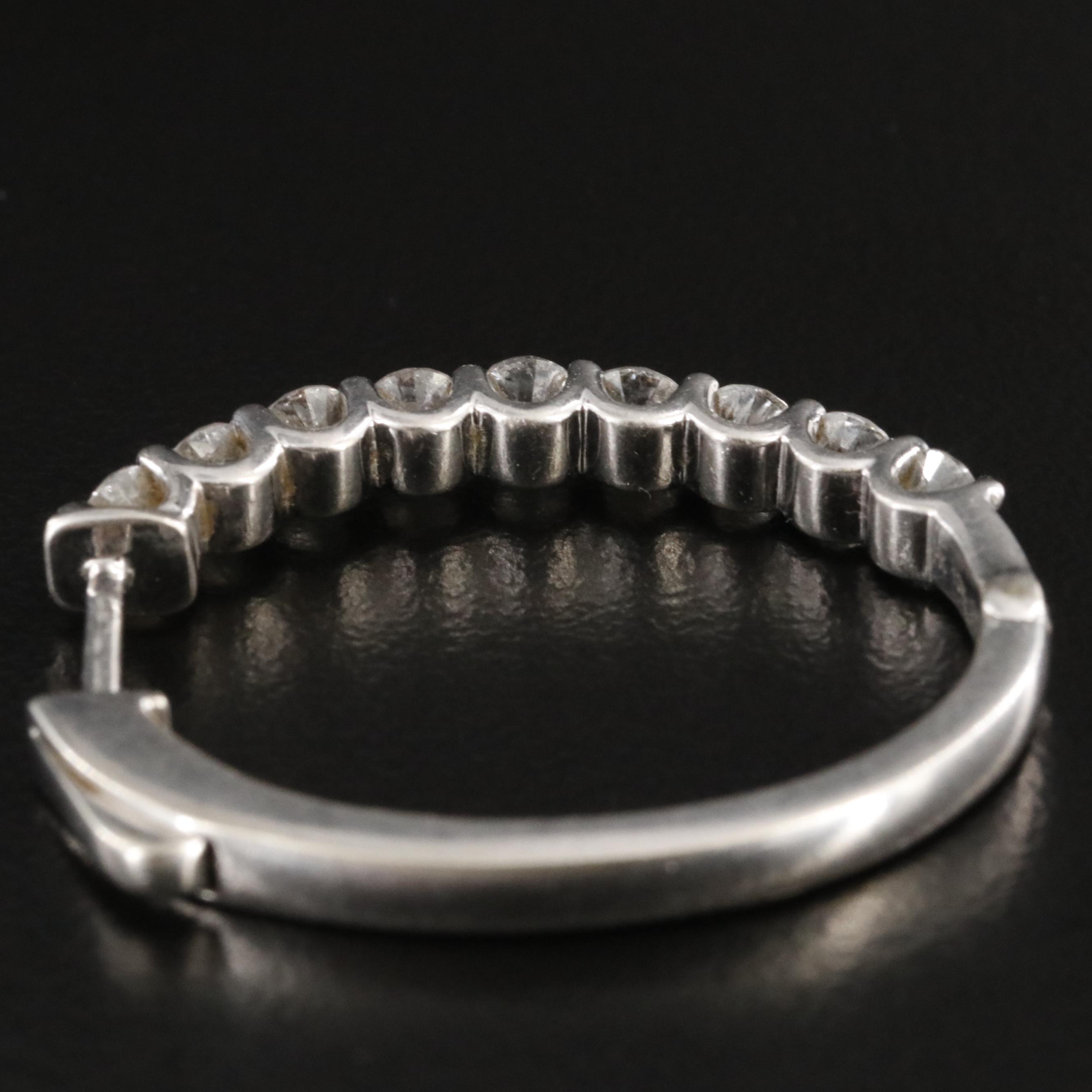 10K 1.90 CTW Diamond Hoop Earrings