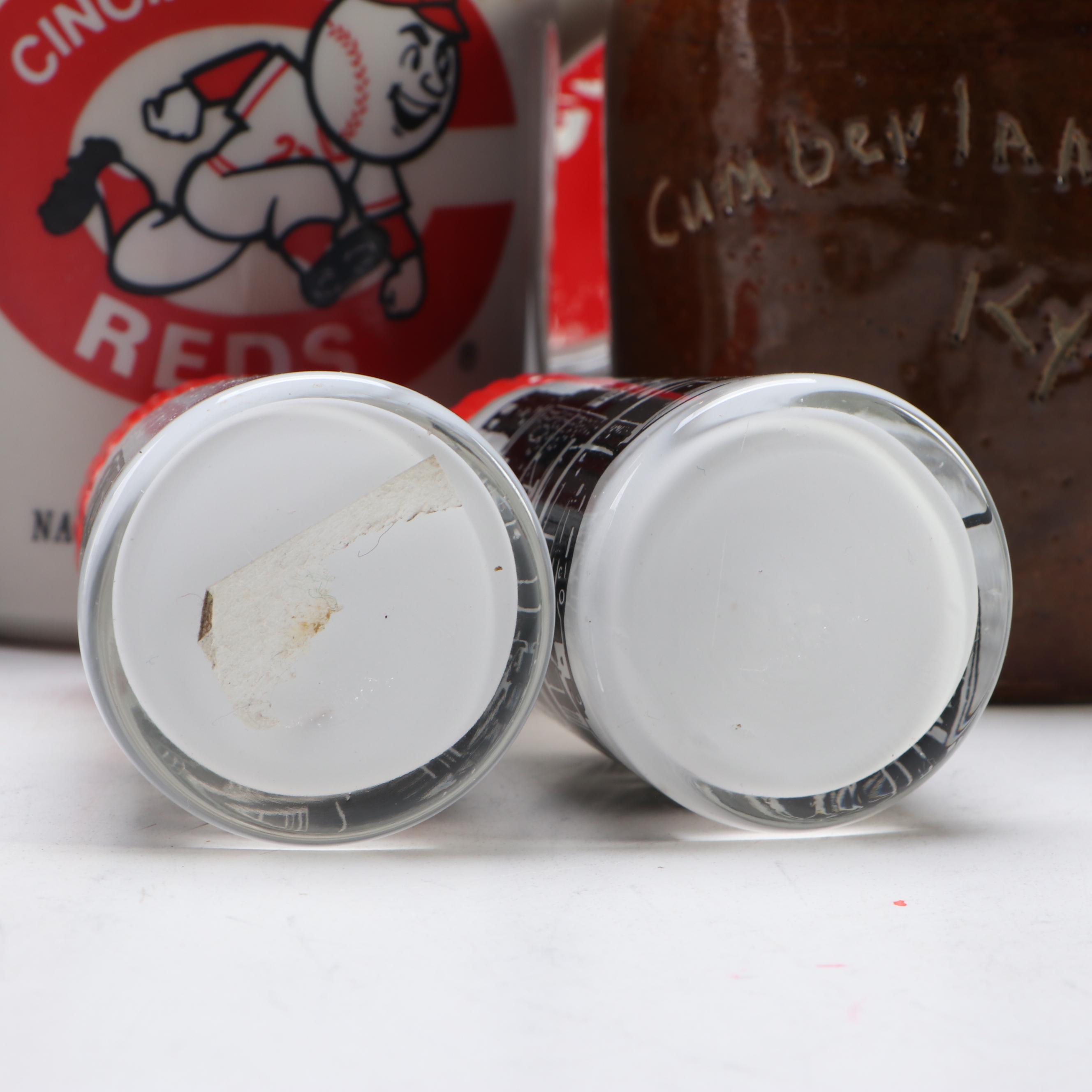 Assorted Souvenir Glasses, Mugs and Salt and Pepper Shaker Pair