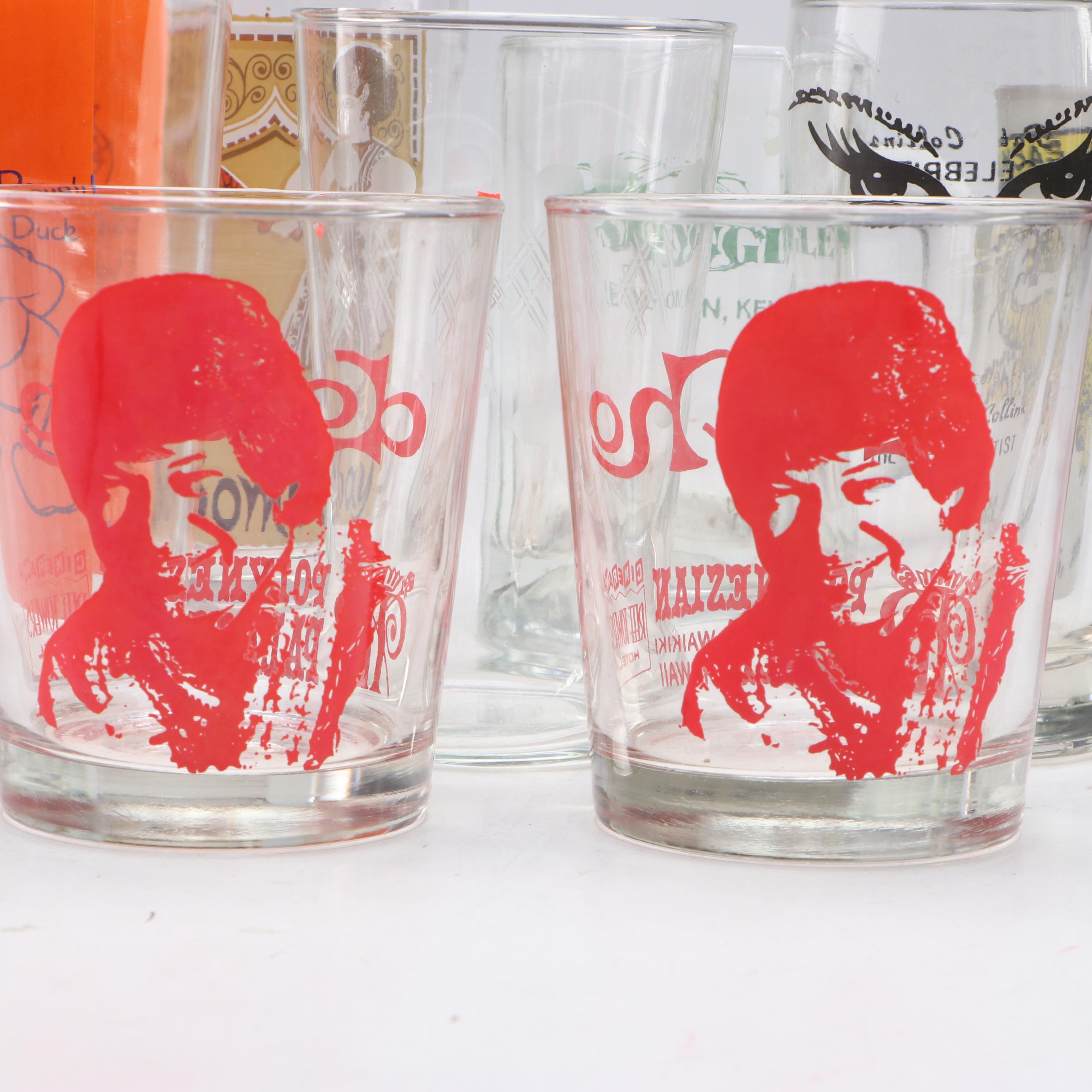 Assorted Souvenir Glasses, Mugs and Salt and Pepper Shaker Pair