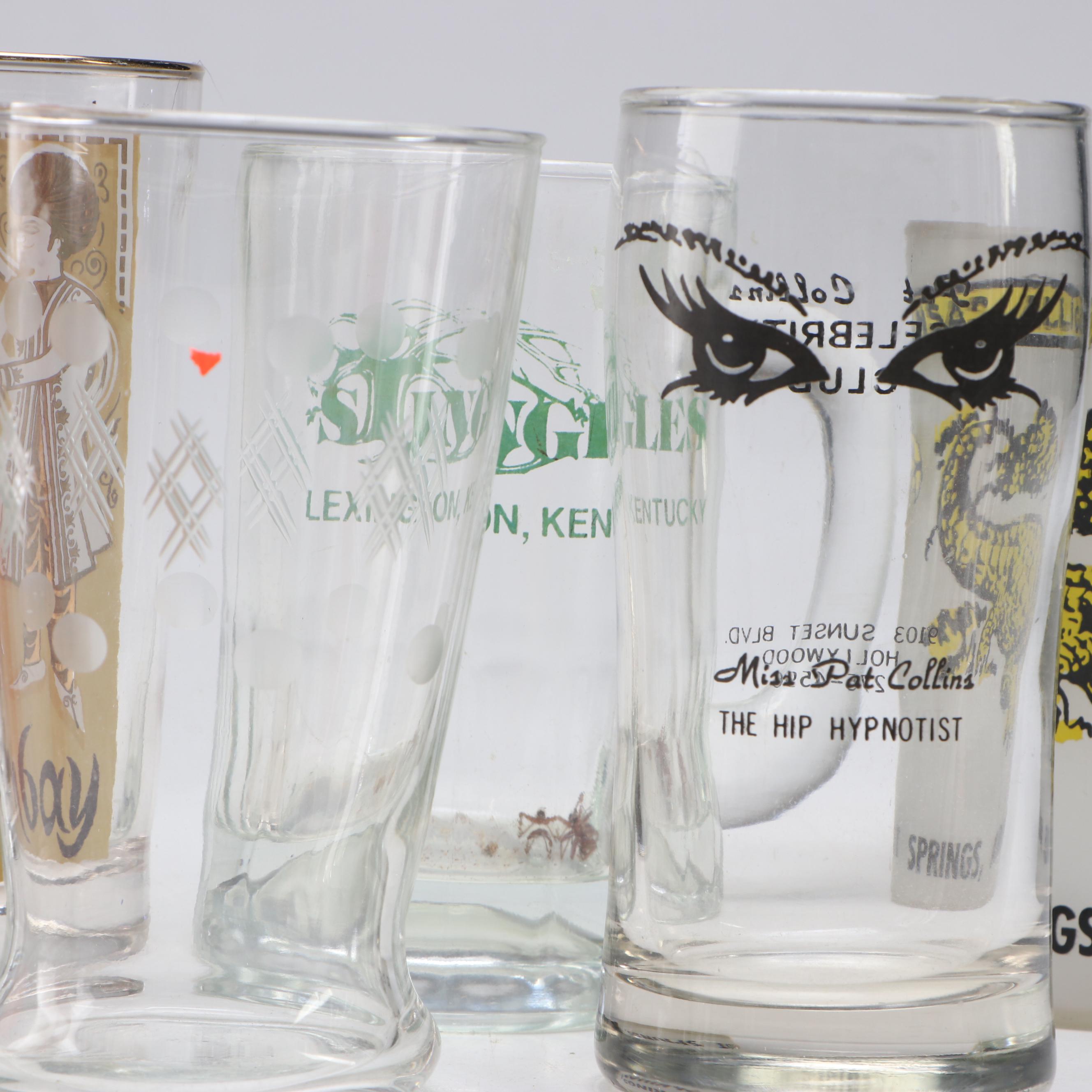 Assorted Souvenir Glasses, Mugs and Salt and Pepper Shaker Pair
