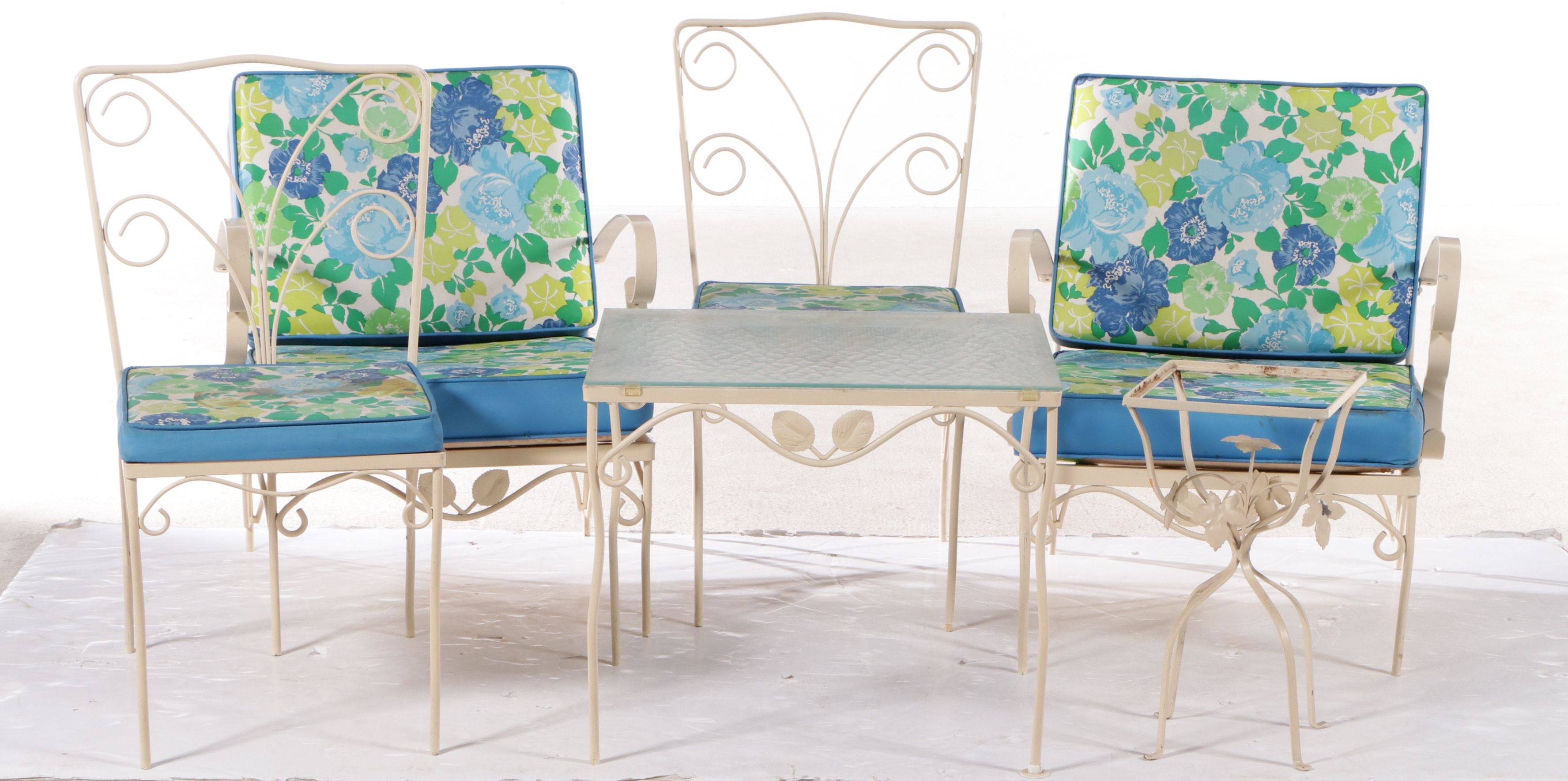 Ivy Terrace Inc. Wrought Iron Patio Furniture, Mid-20th Century