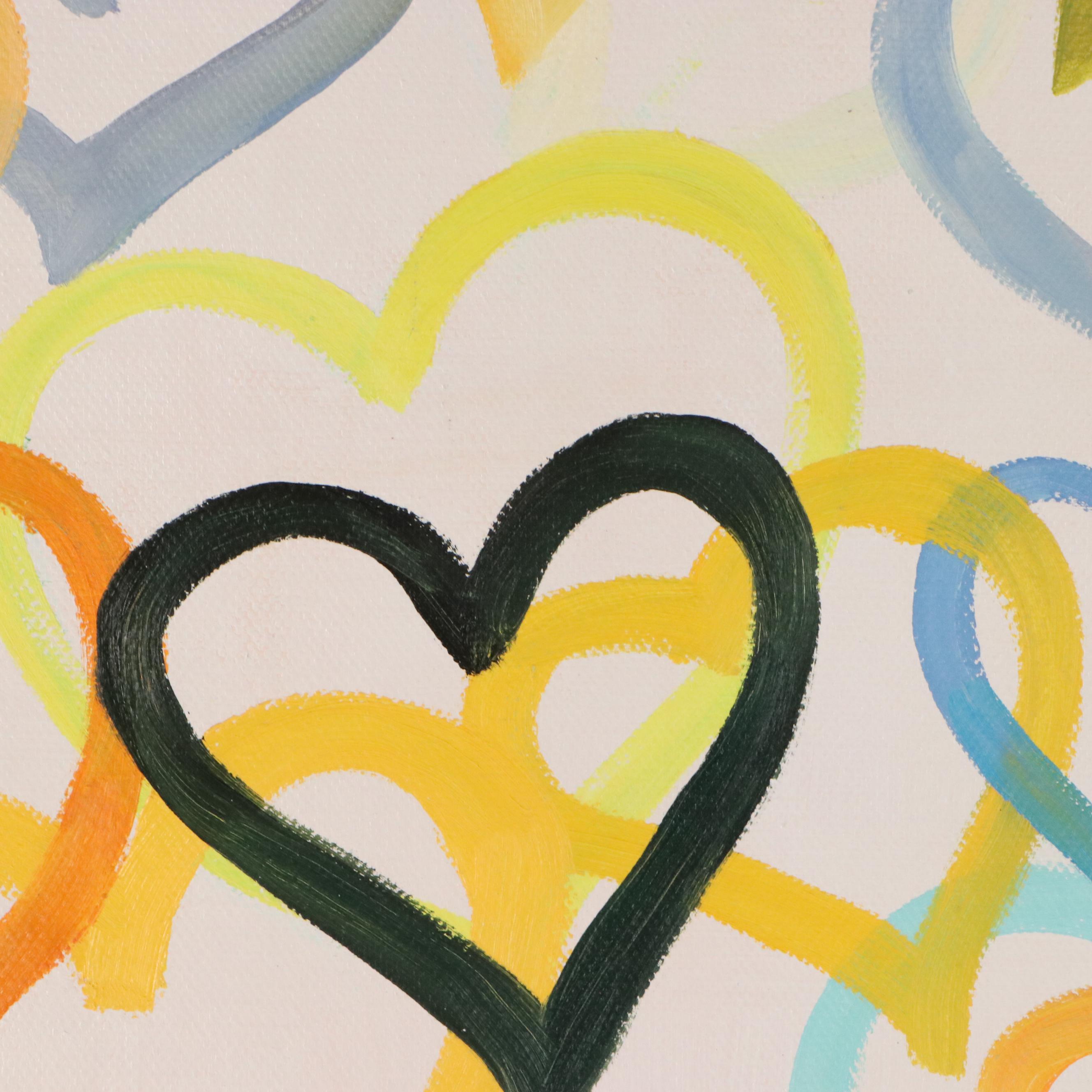 Adan Oil Painting of Hearts, 21st Century