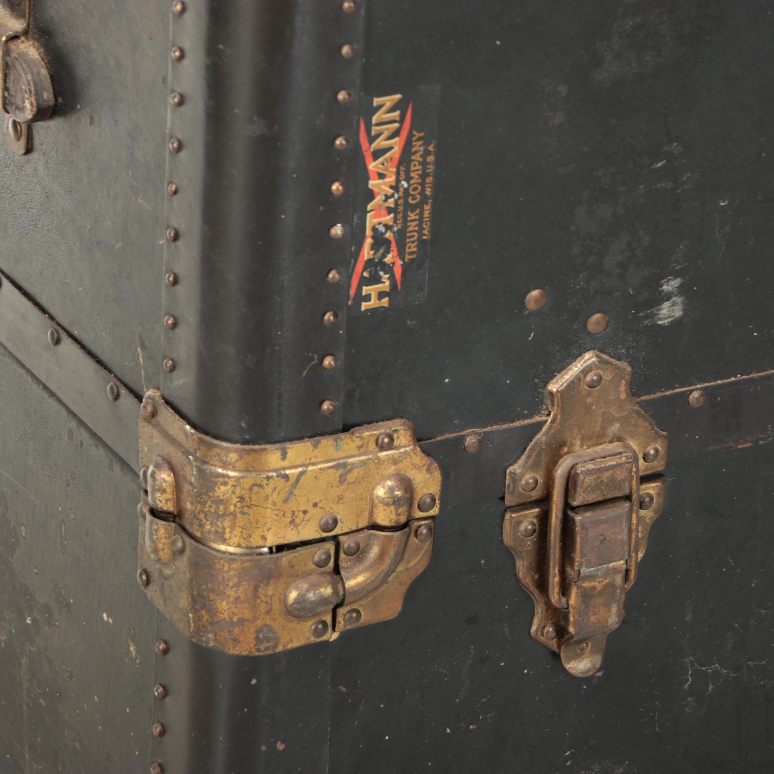Antique Hartmann Trunk Company Gibraltarized Steamer Trunk