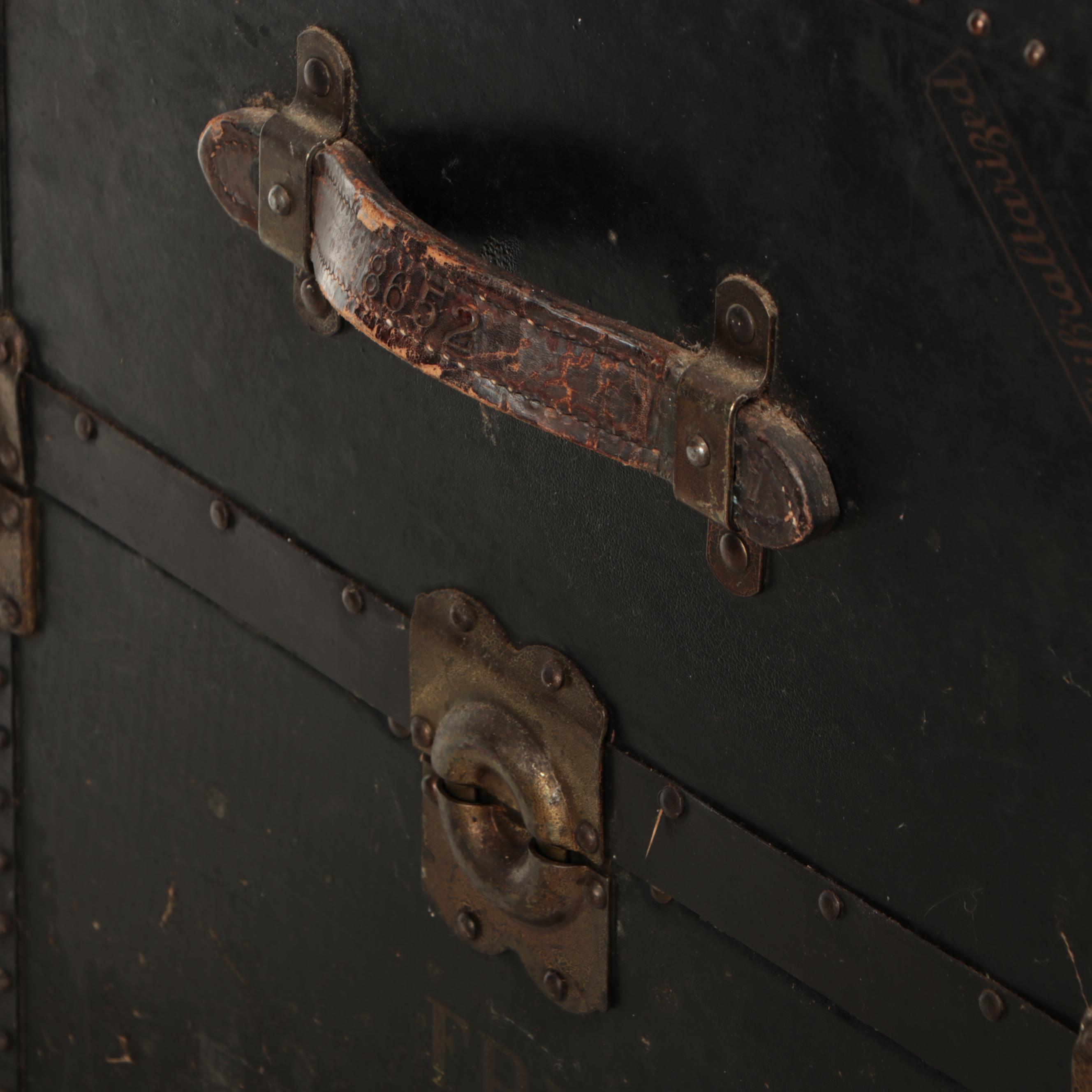 Antique Hartmann Trunk Company Gibraltarized Steamer Trunk