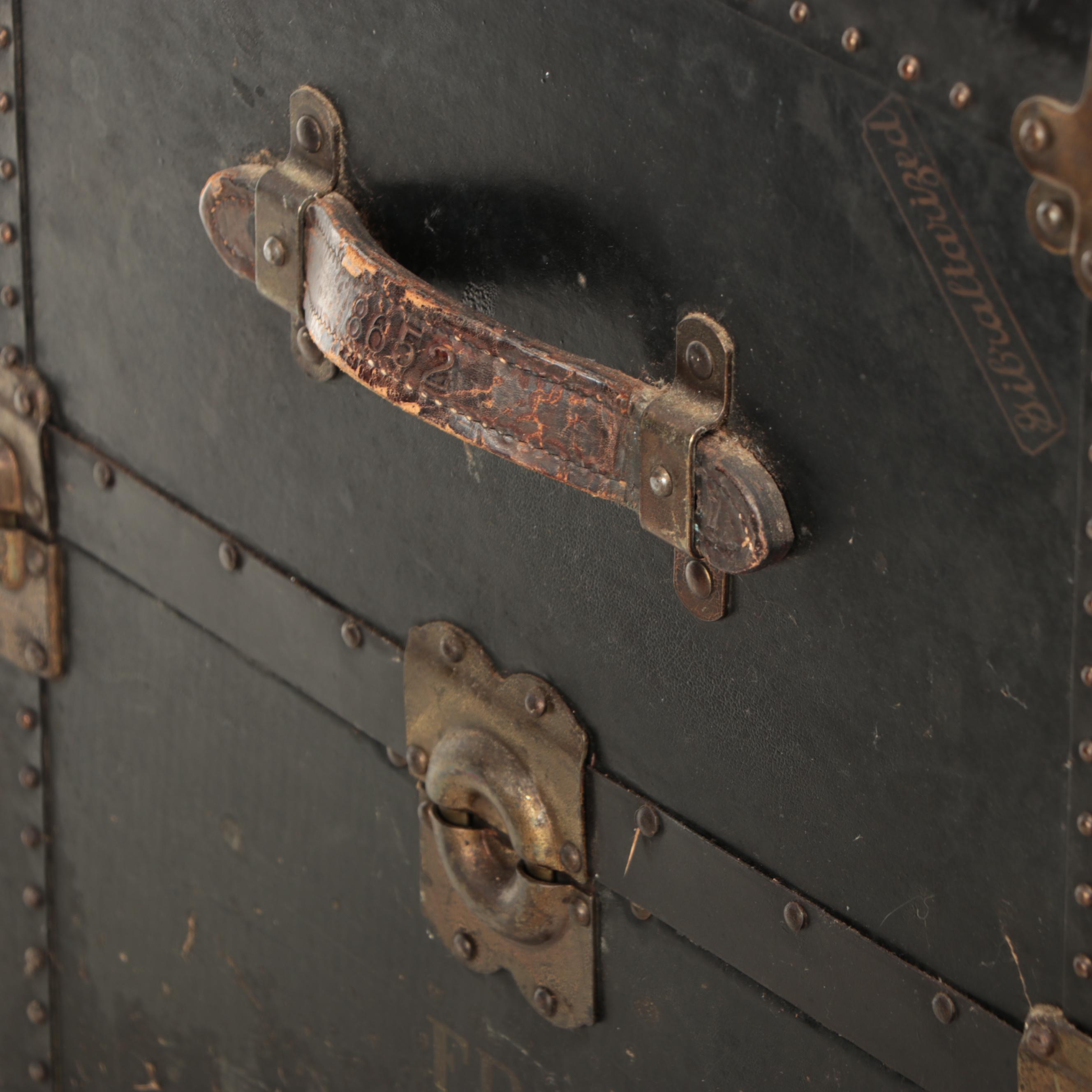 Antique Hartmann Trunk Company Gibraltarized Steamer Trunk